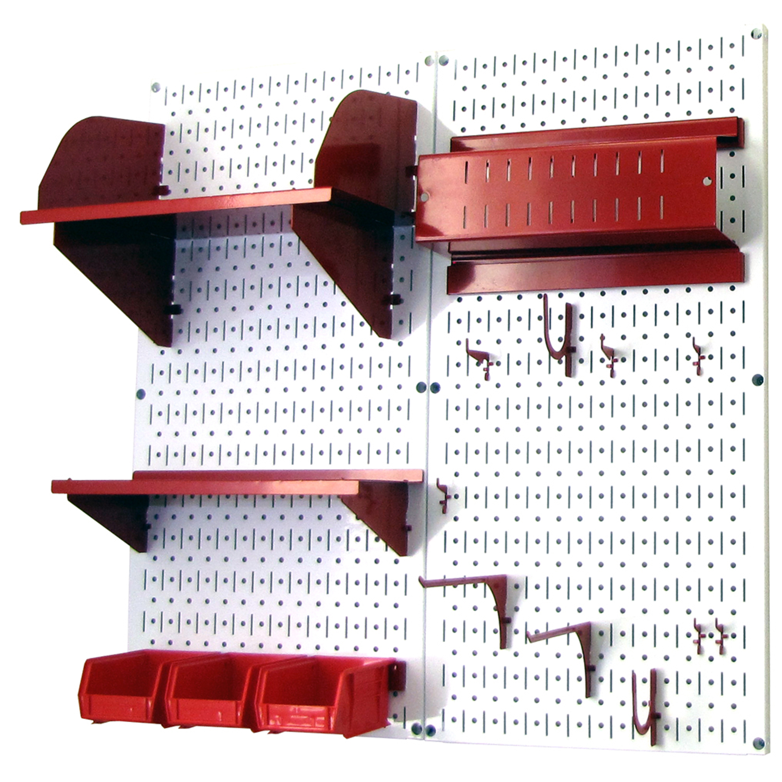 Pegboard Hobby Craft Pegboard Organizer Storage Kit With White Pegboard And Red Accessories