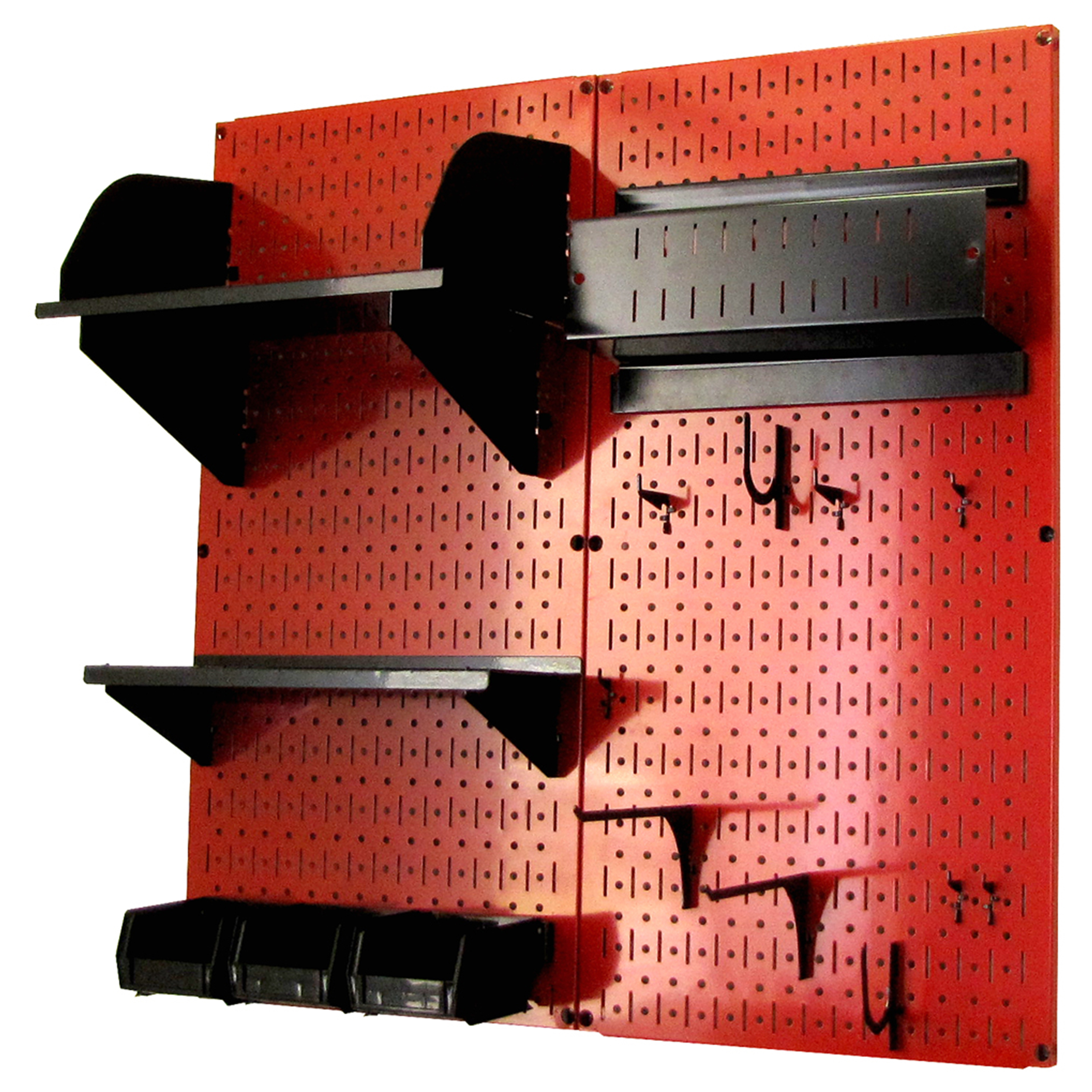 Pegboard Hobby Craft Pegboard Organizer Storage Kit With Red Pegboard And Black Accessories