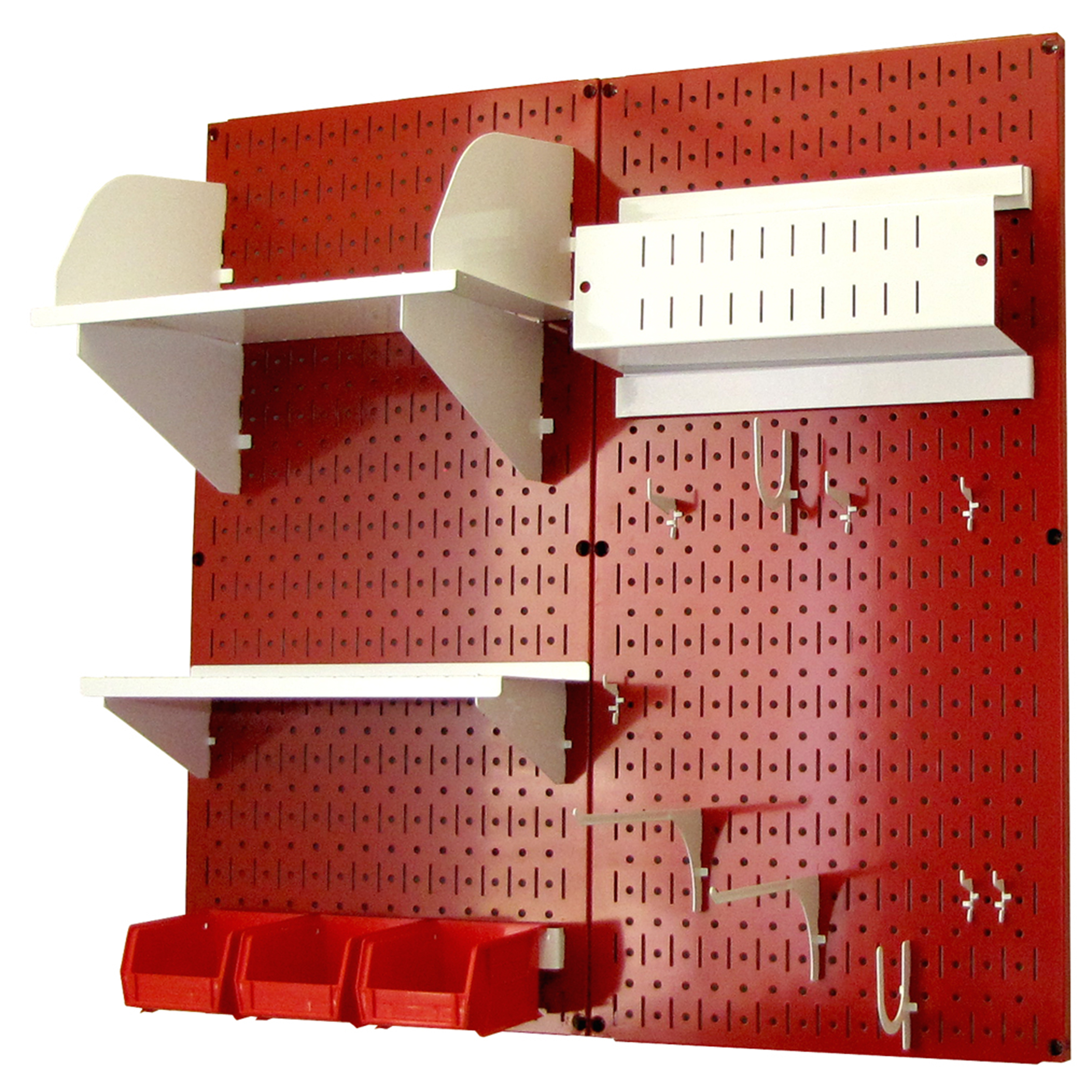 Pegboard Hobby Craft Pegboard Organizer Storage Kit With Red Pegboard And White Accessories