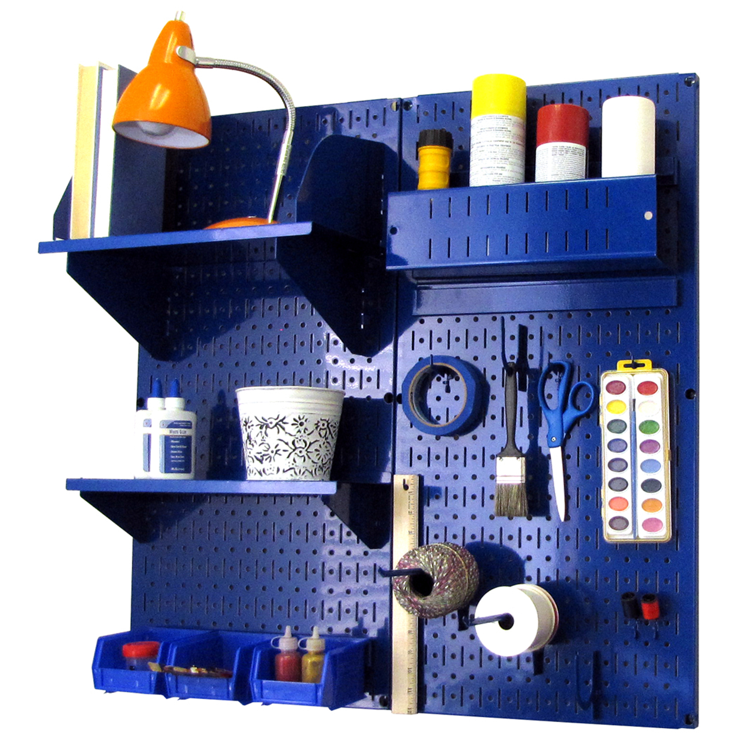 Pegboard Hobby Craft Pegboard Organizer Storage Kit With Blue Pegboard And Blue Accessories