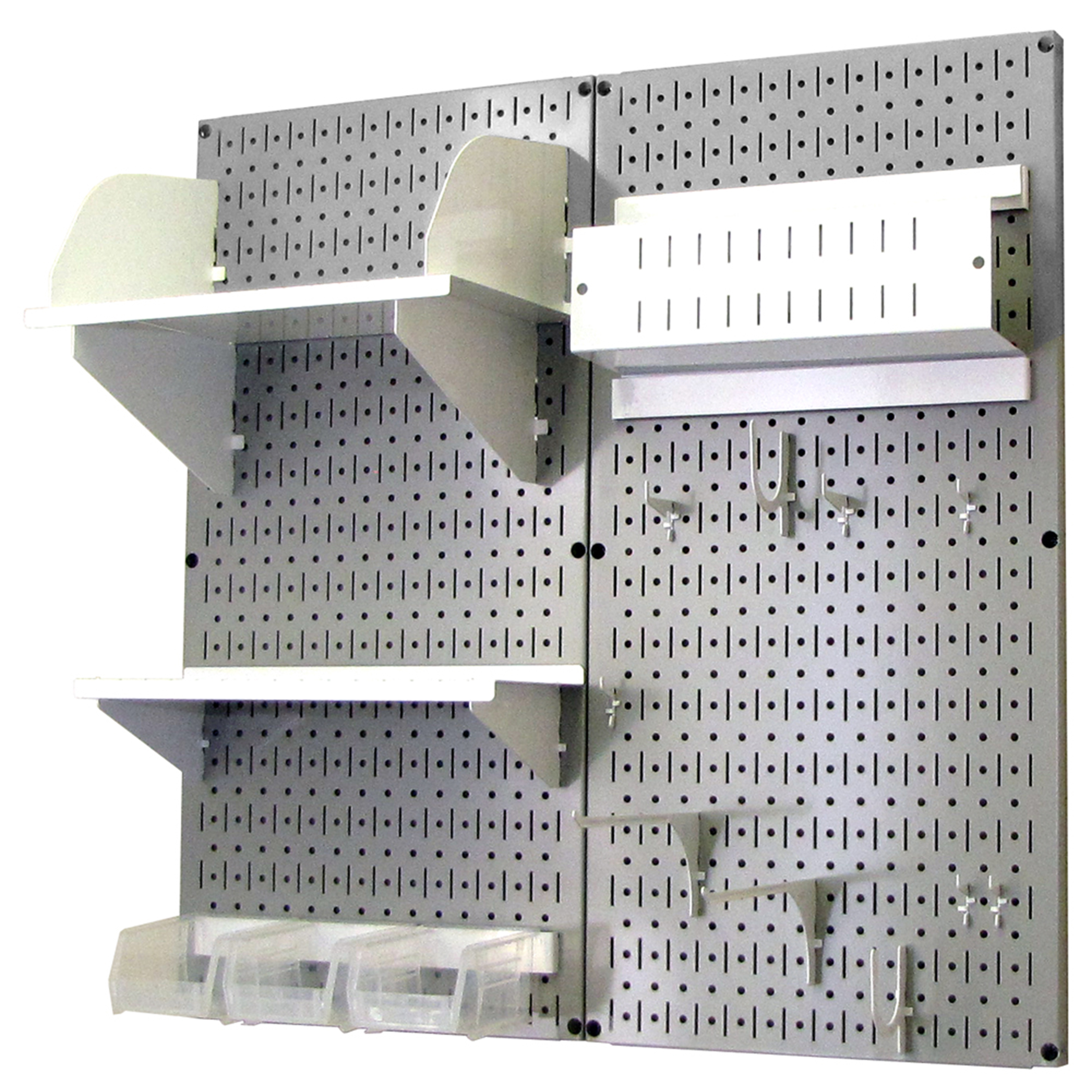 Pegboard Hobby Craft Pegboard Organizer Storage Kit With Gray Pegboard And White Accessories