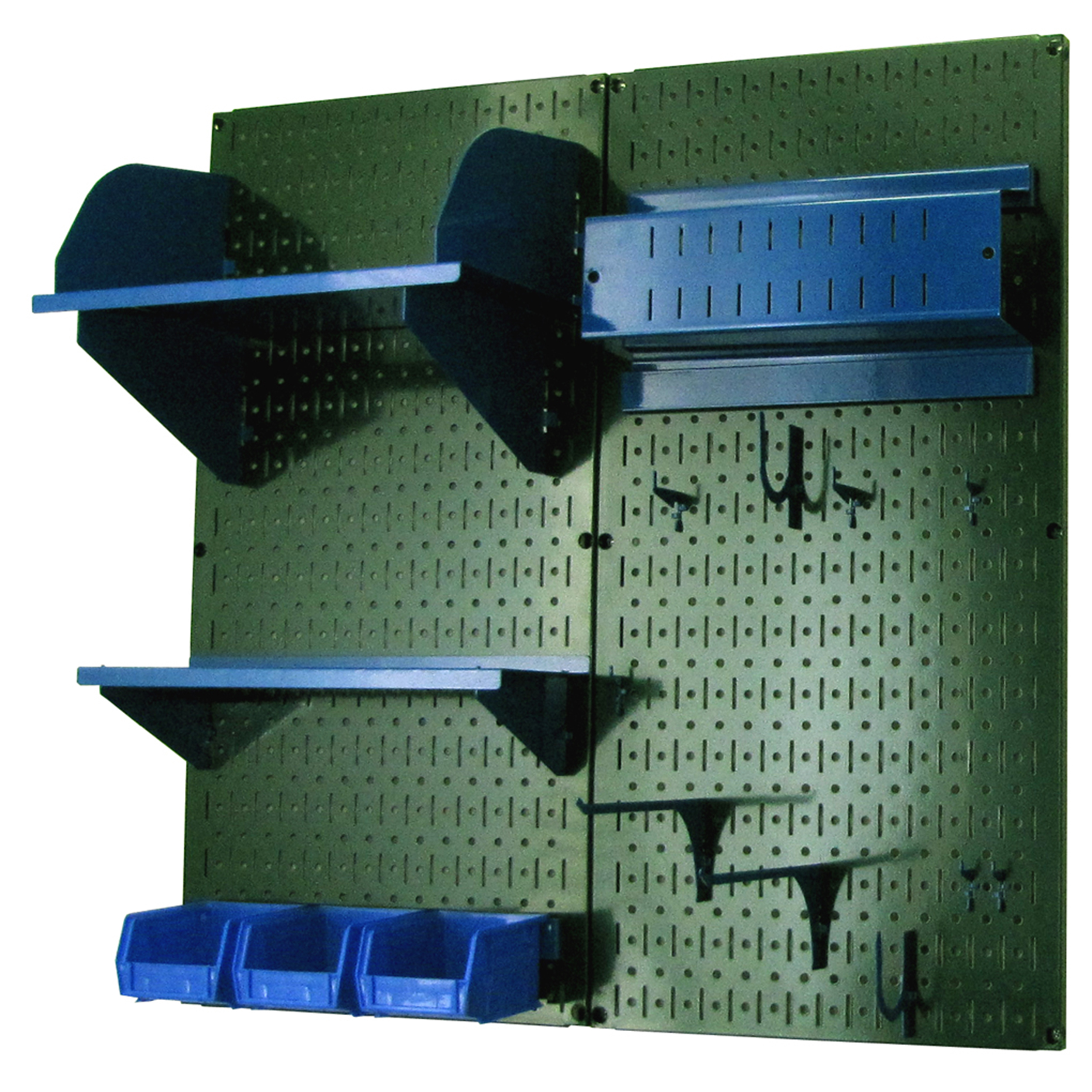 Pegboard Hobby Craft Pegboard Organizer Storage Kit With Green Pegboard And Blue Accessories