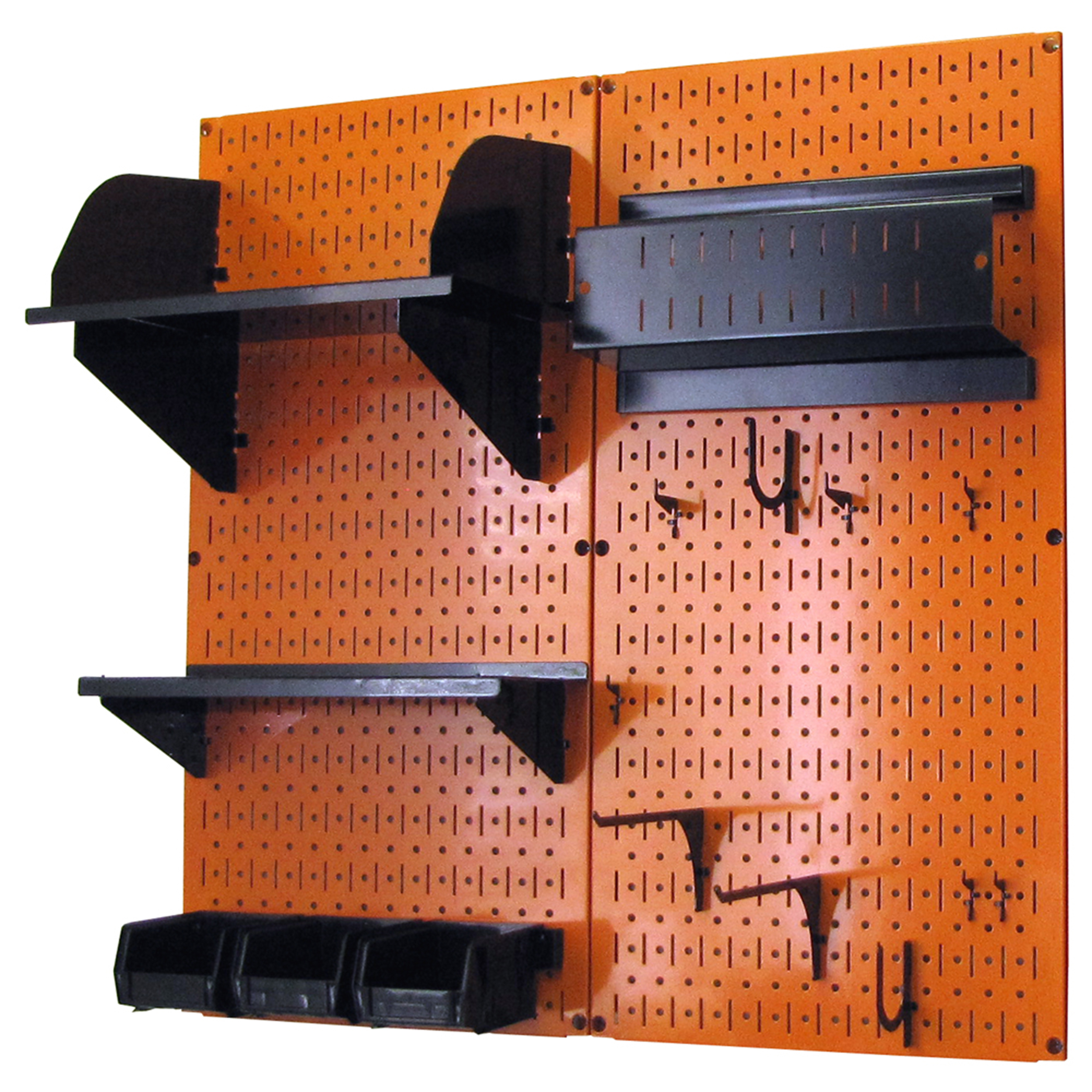 Pegboard Hobby Craft Pegboard Organizer Storage Kit With Orange Pegboard And Black Accessories