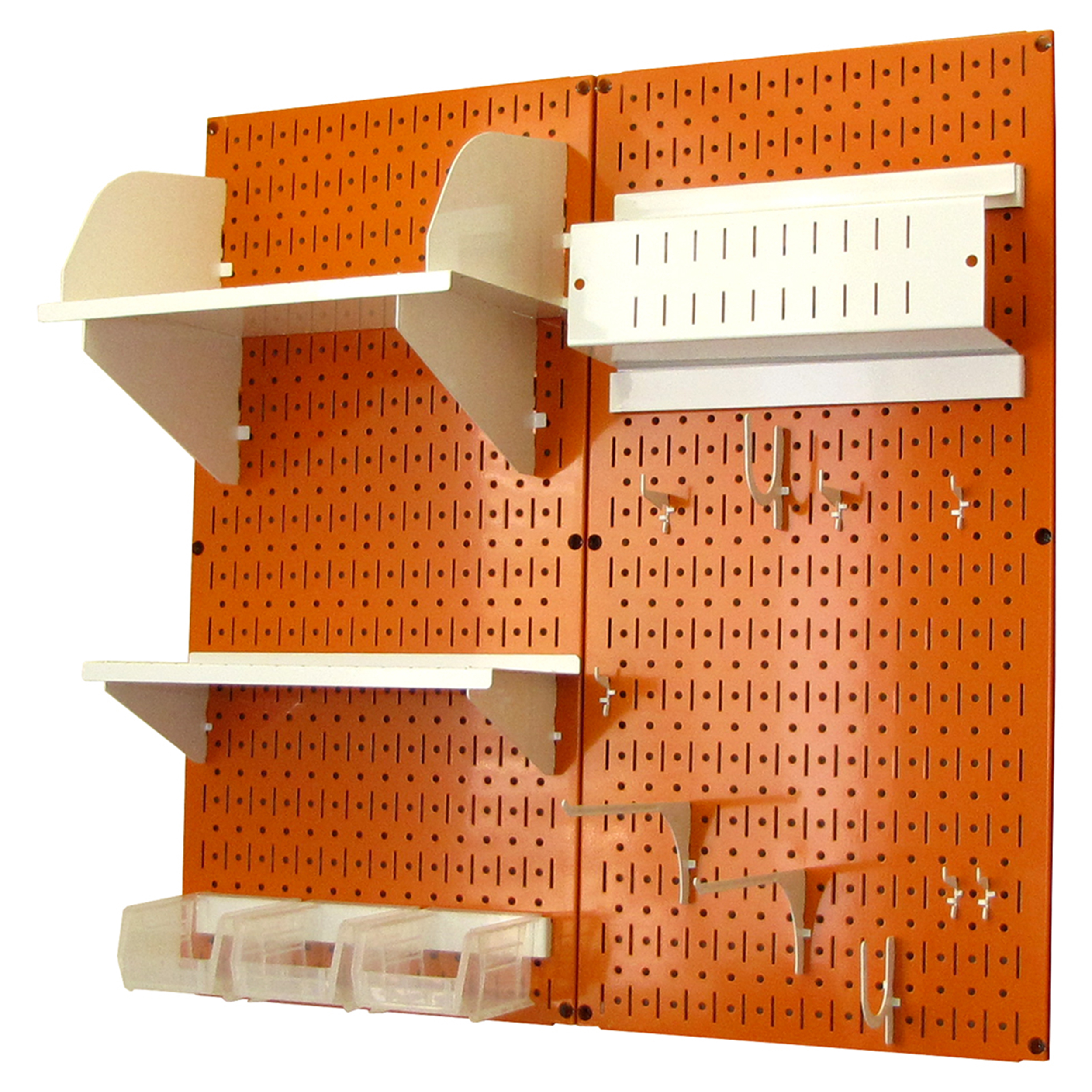 Pegboard Hobby Craft Pegboard Organizer Storage Kit With Orange Pegboard And White Accessories