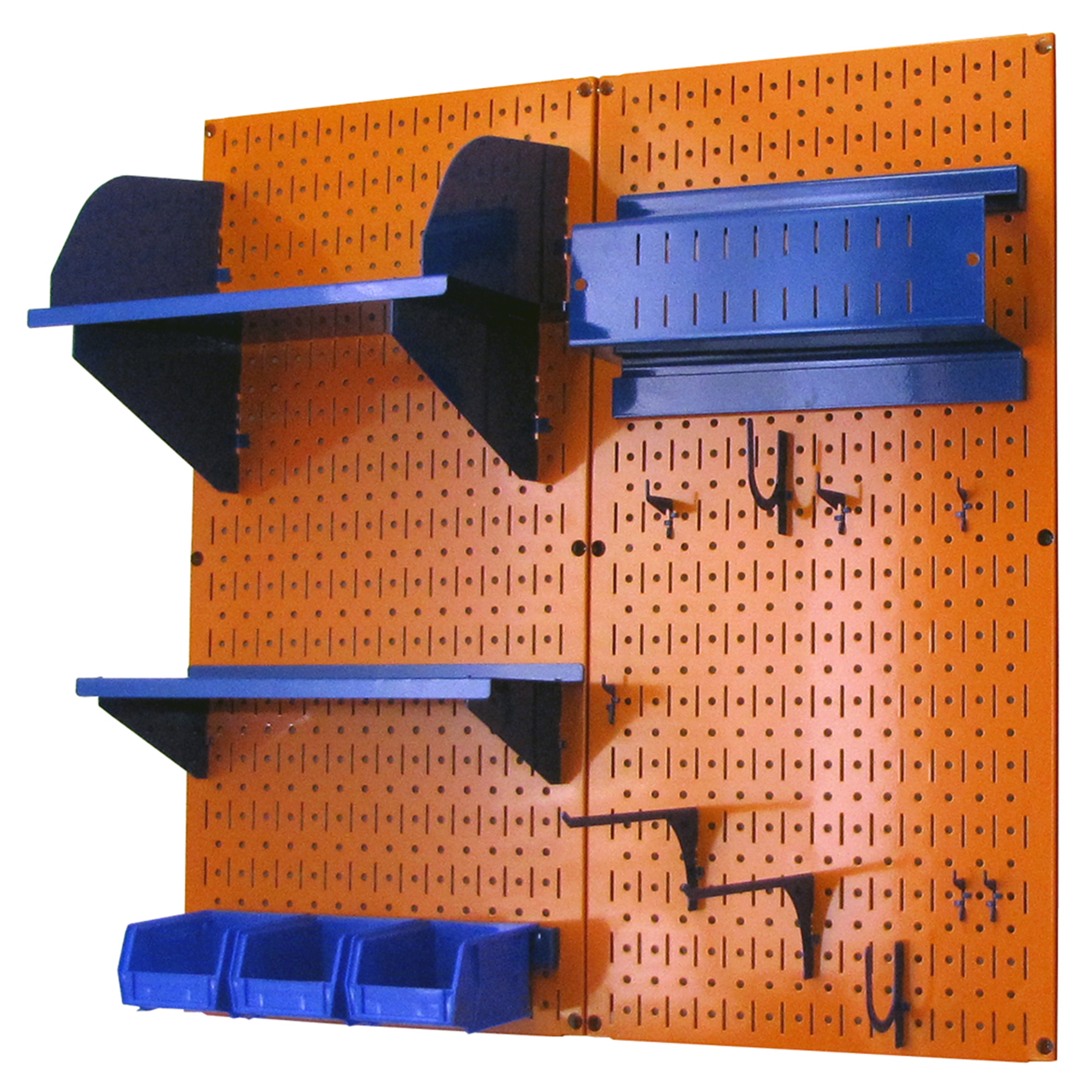 Pegboard Hobby Craft Pegboard Organizer Storage Kit With Orange Pegboard And Blue Accessories