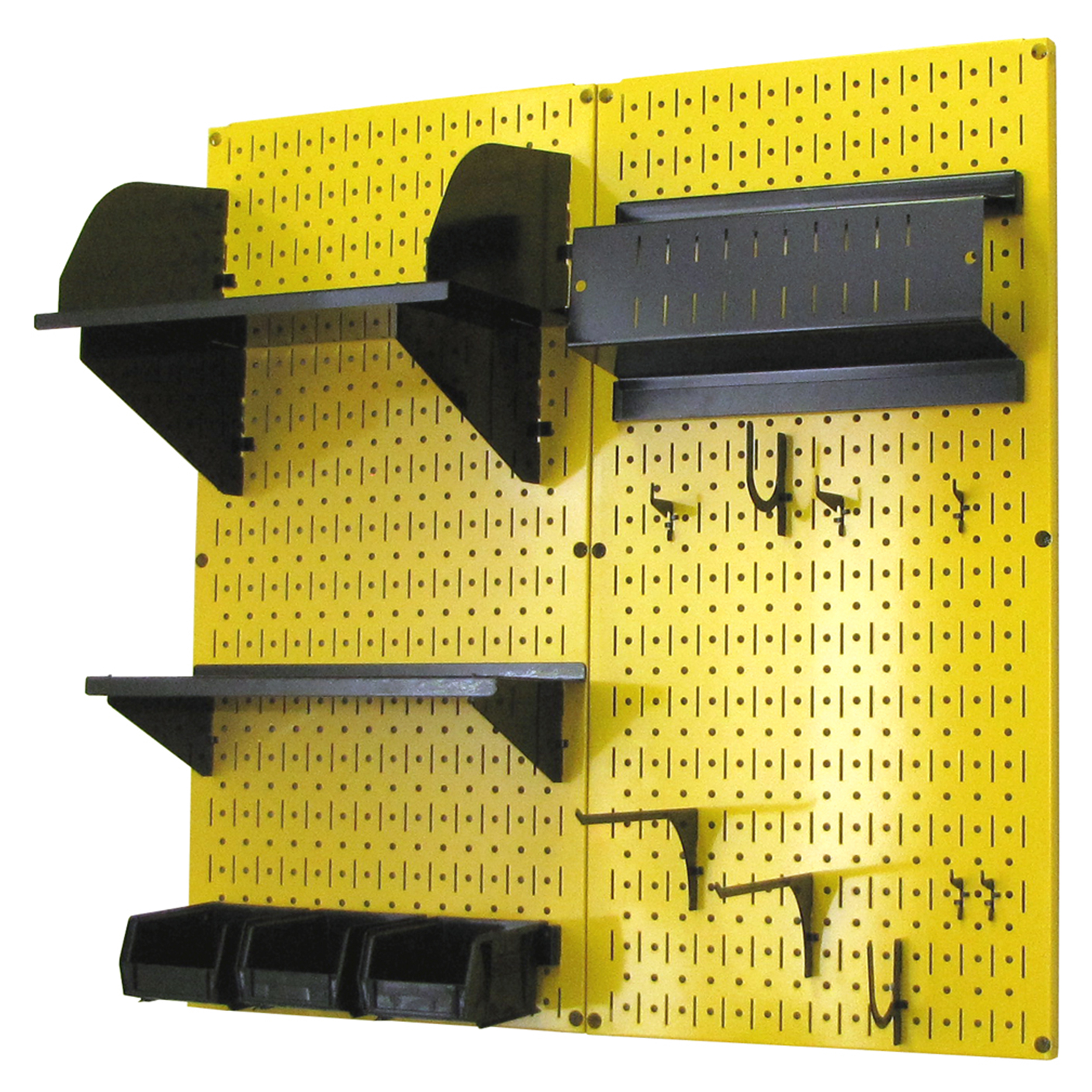 Pegboard Hobby Craft Pegboard Organizer Storage Kit With Yellow Pegboard And Black Accessories