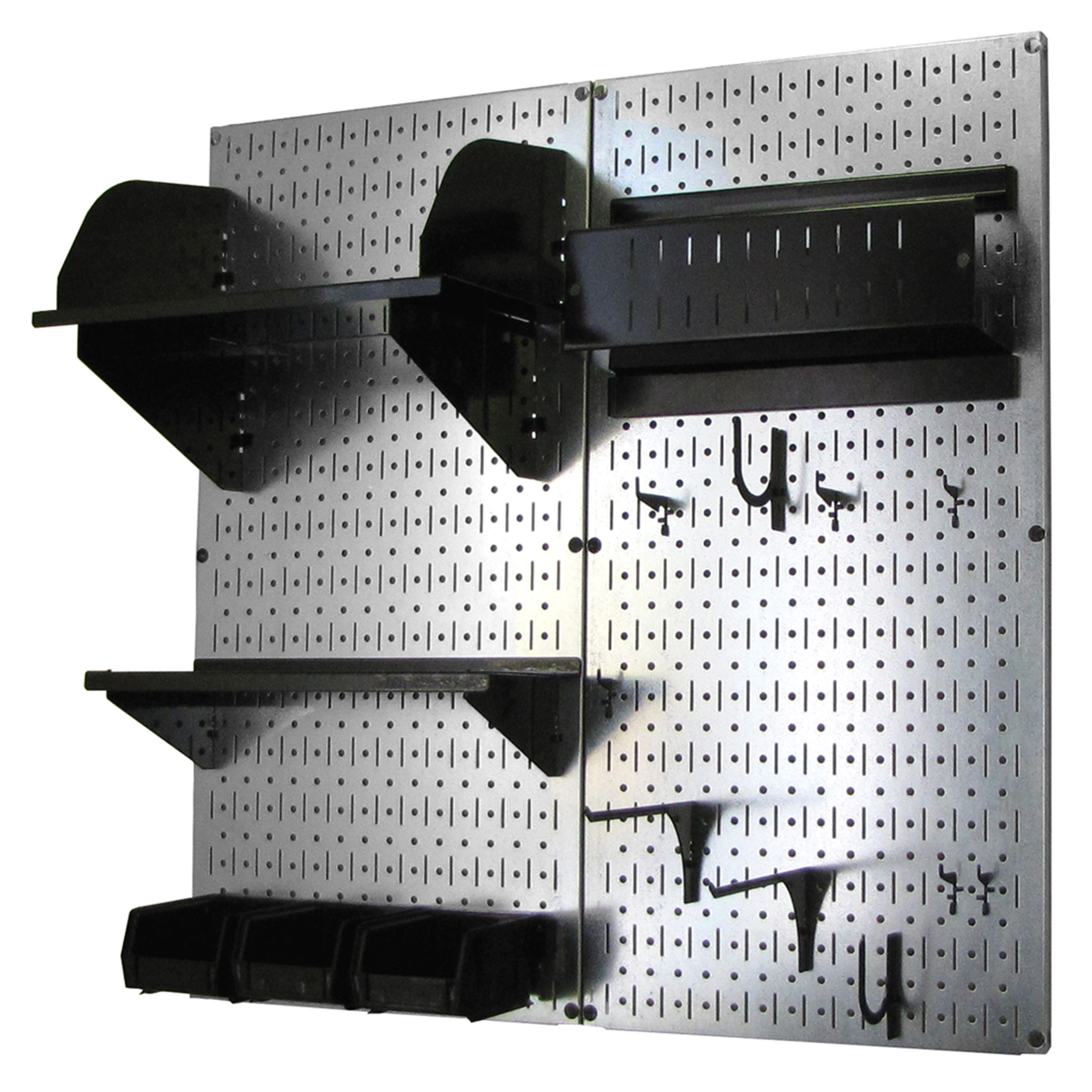 Pegboard Hobby Craft Pegboard Organizer Storage Kit With Metallic Pegboard And Black Accessories