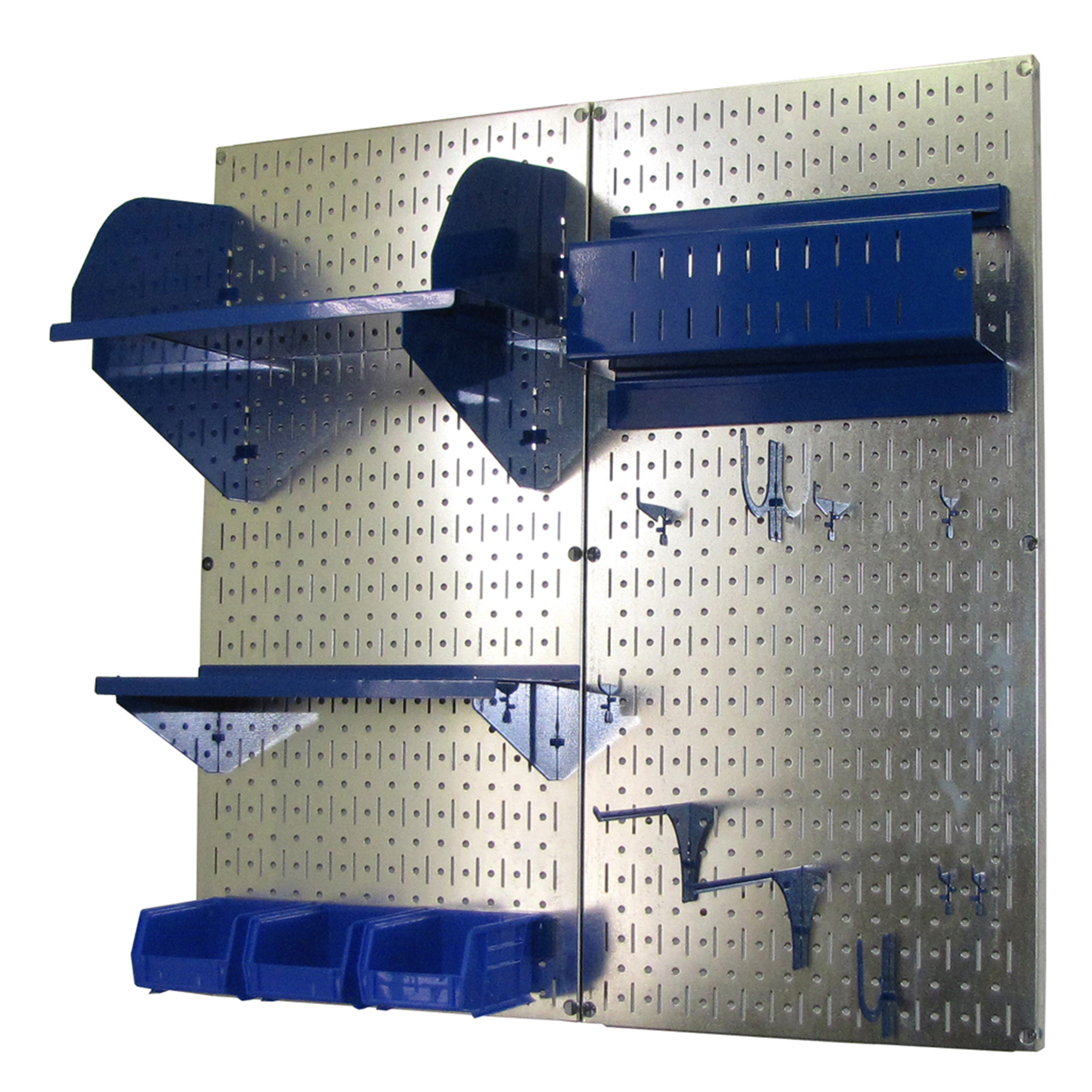 Pegboard Hobby Craft Pegboard Organizer Storage Kit With Metallic Pegboard And Blue Accessories