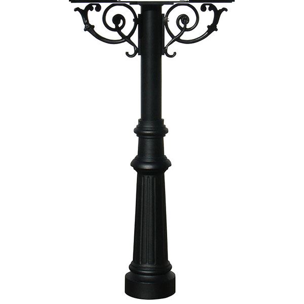 Hanford Twin Post With Support Braces And Fluted Base, Black