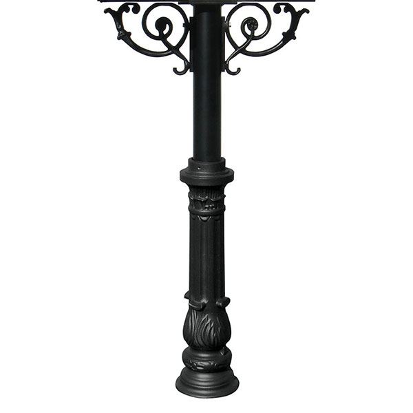 Hanford Twin Post With Support Braces And Ornate Base, Black