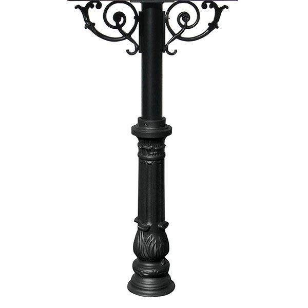 Hanford Triple Post With Support Braces And Ornate Base, Black