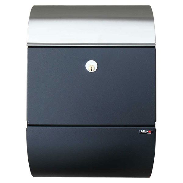 Allux 3000 Mailbox, Black And Stainless Steel