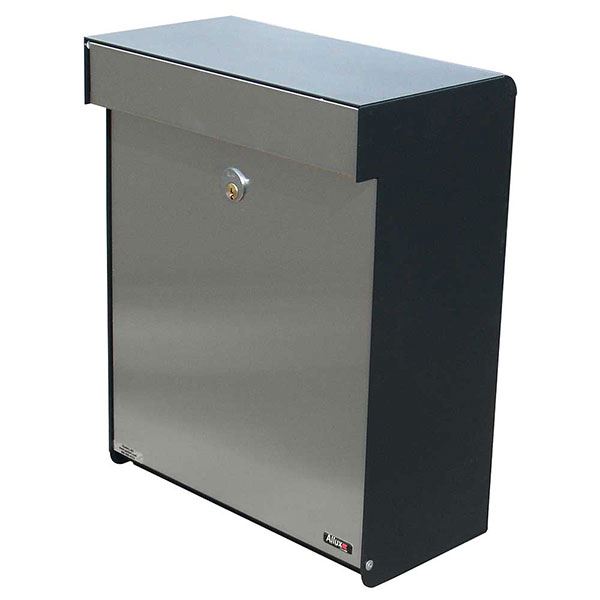 Allux Grandform Mailbox, Black And Stainless Steel