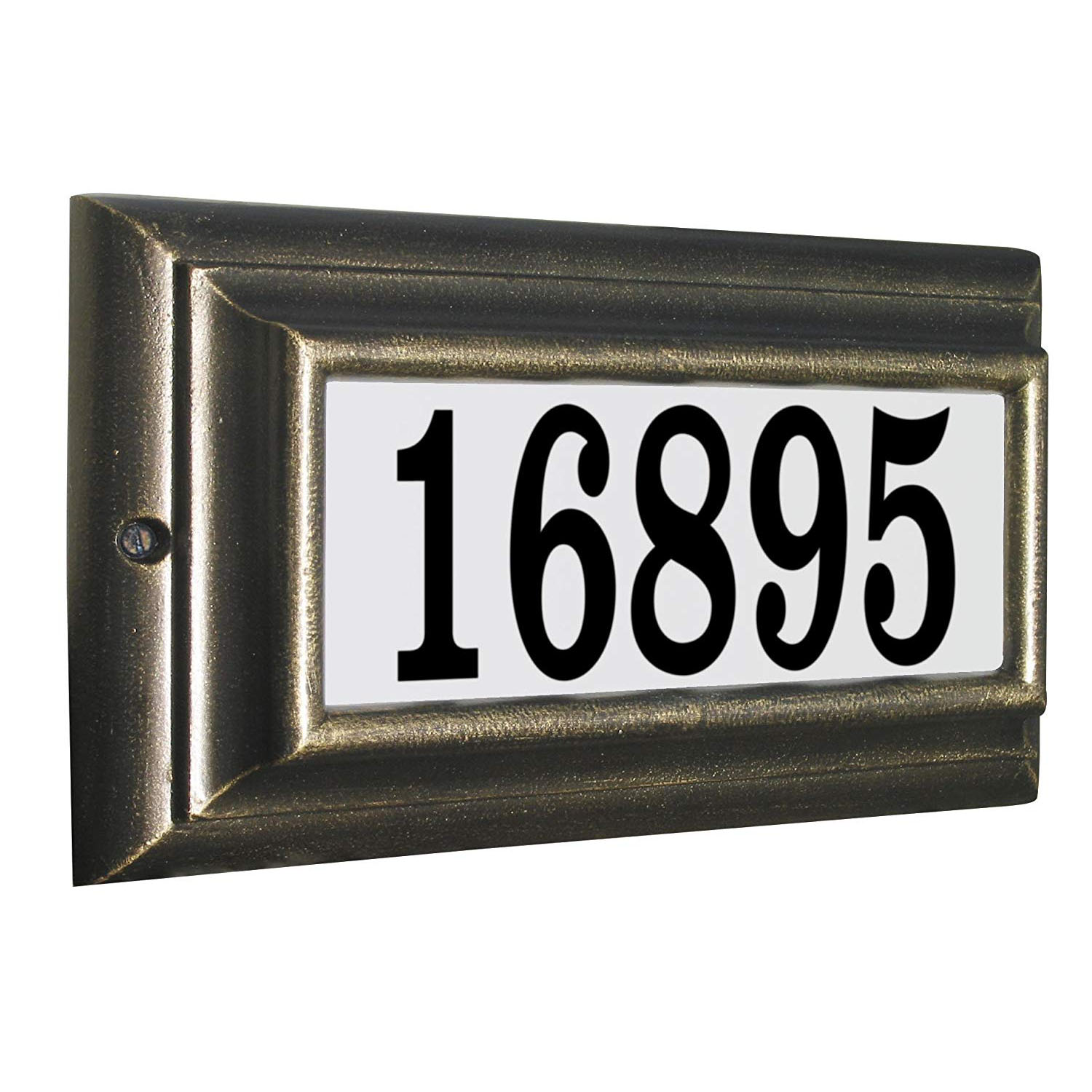 Edgewood Standard Lighted Address Plaque In French Bronze Frame Color