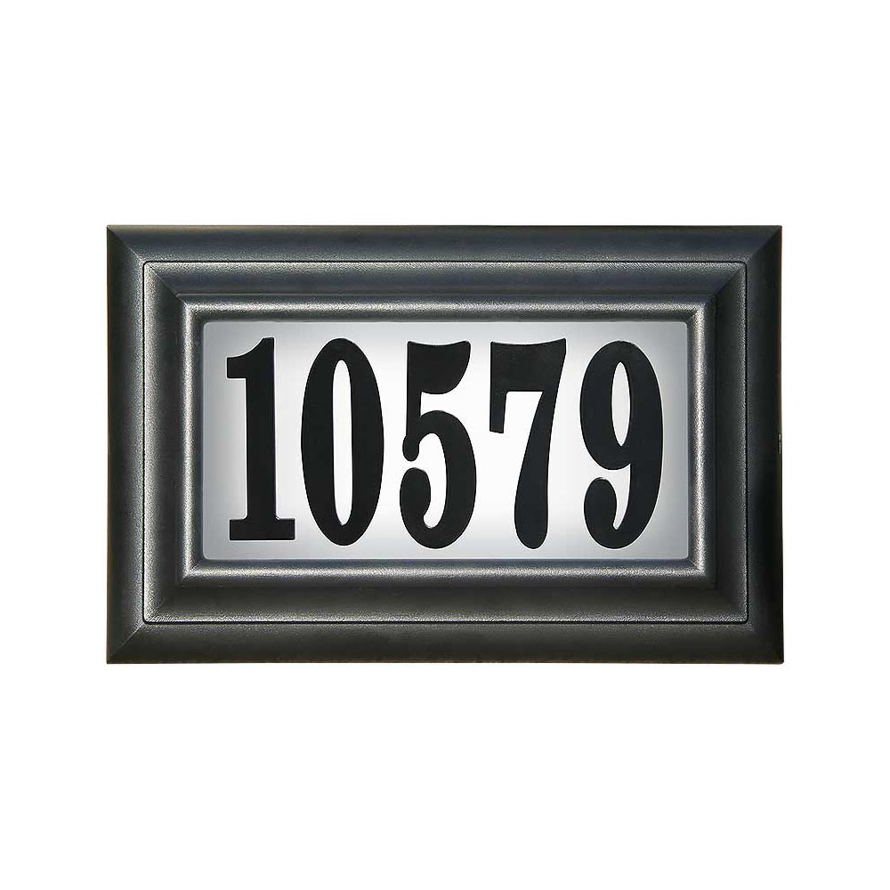 Edgewood Standard Lighted Address Plaque In Black Frame Color