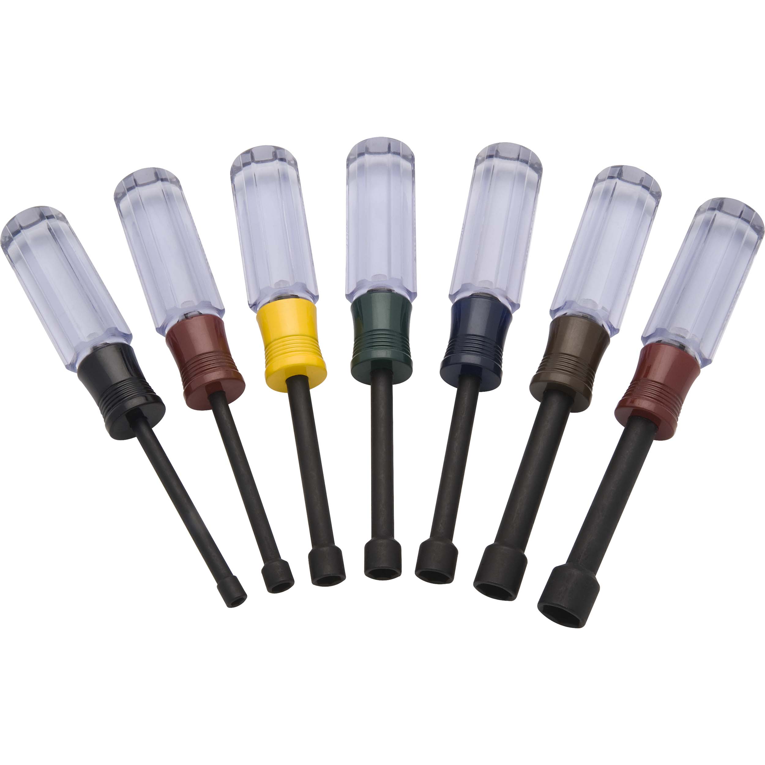 product: Dynamic Nut Driver Set with Acetate Handles, SAE 7pc shown