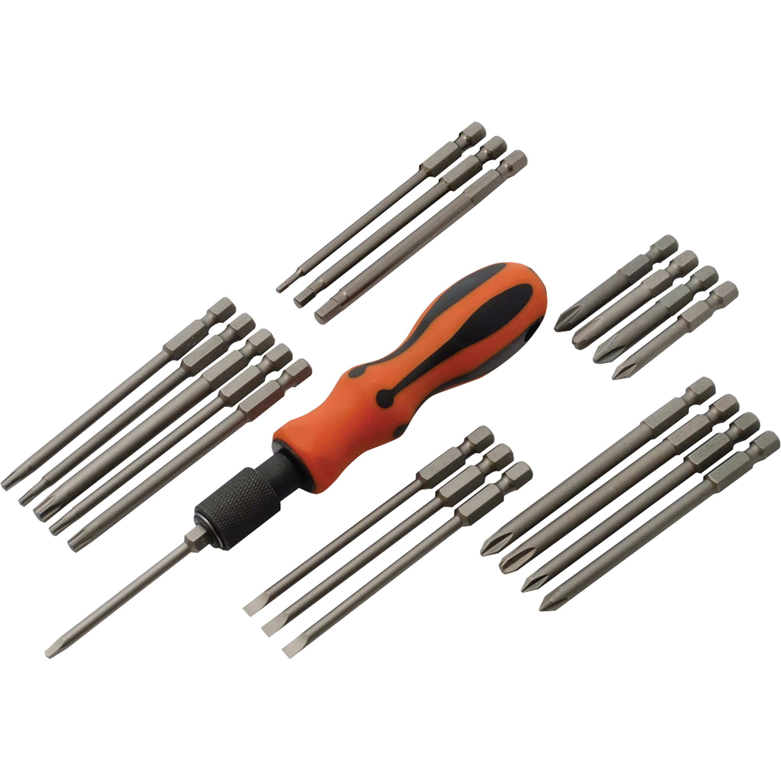 product: Dynamic Screwdriver Set With Removable Bits with Comfort Grip Handles, 21pc shown