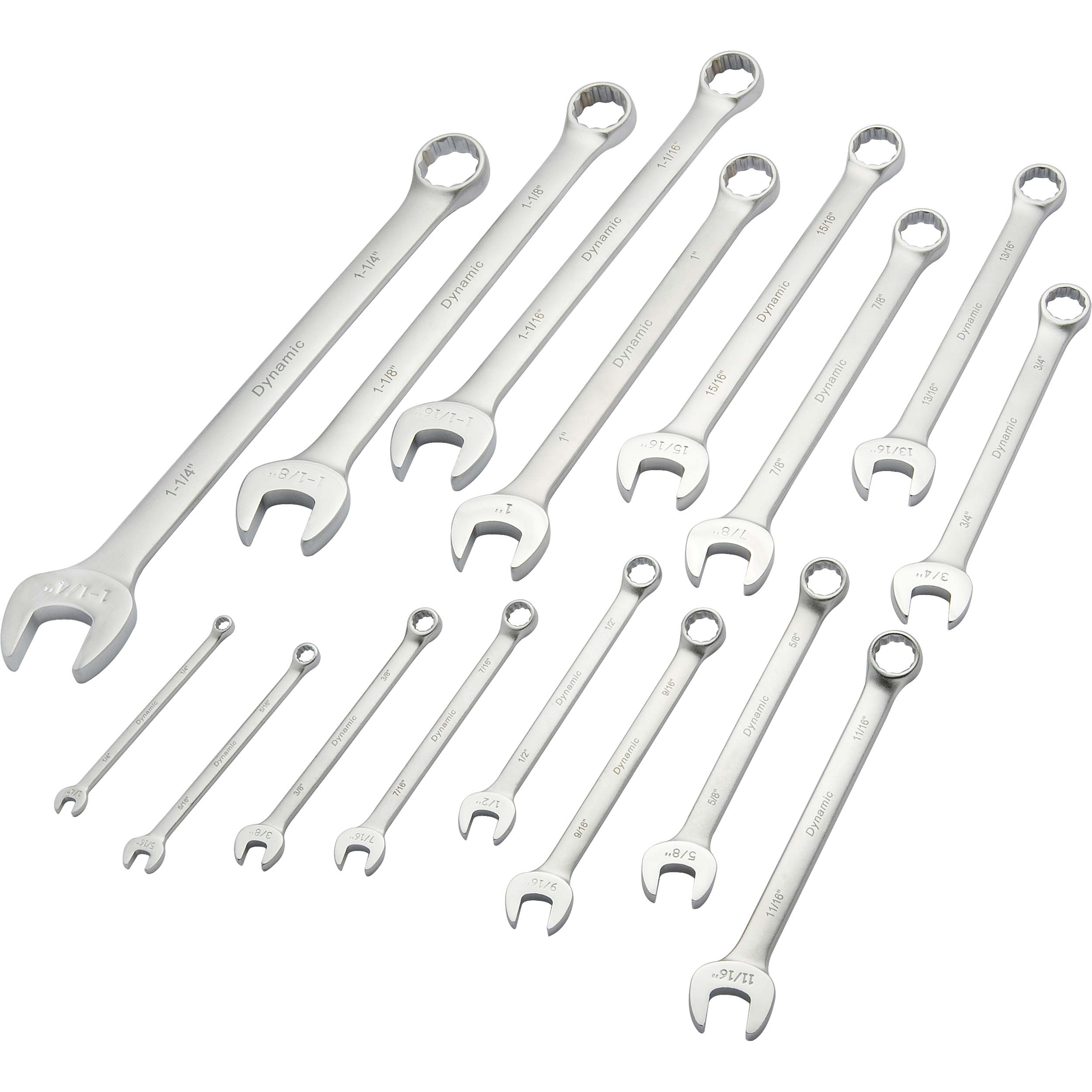 Tools 16pc Sae Combination Wrench Set, Contractor Series, With Satin Finish, 1/4" - 1-1/4"