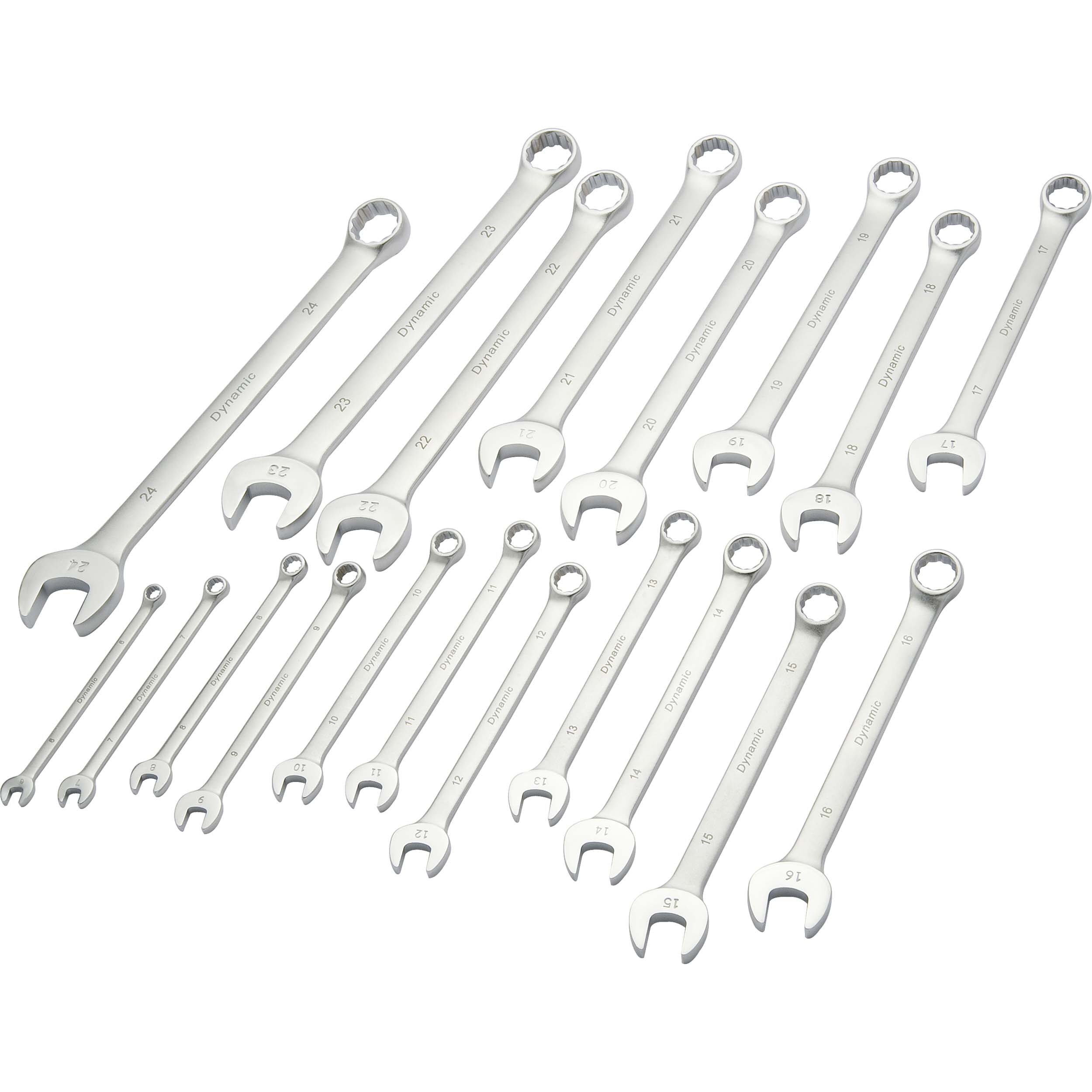 Tools 19pc Metric Combination Wrench Set, Contractor Series, With Satin Finish, 6mm - 24mm