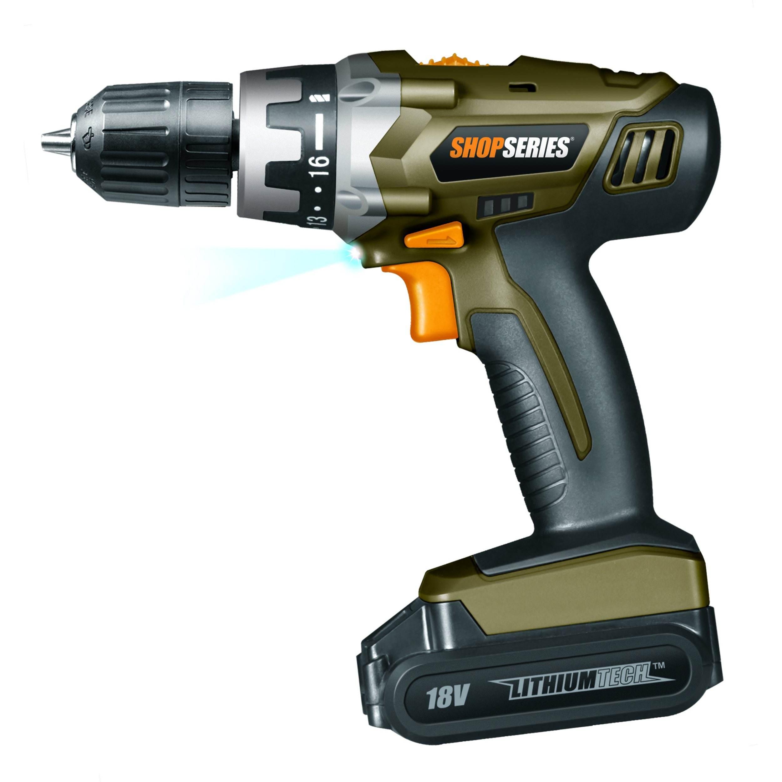 Shopseries 18v Lithium Drill With Battery, Model Ss2800