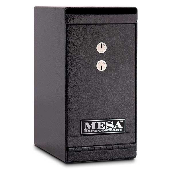 Mesa Vertical Undercounter Depository With Dual Key Lock, 0.2 Cu. Ft., Hammered Grey, Model Muc1k