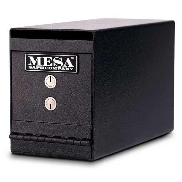 Mesa Horizontal Undercounter Depository With Dual Key Lock, 0.2 Cu. Ft., Hammered Grey, Model Muc2k
