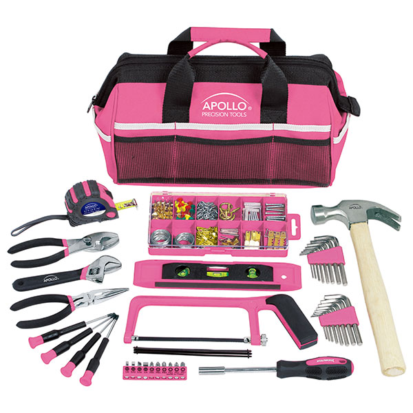 Household Tool Kit, Pink, 201 Pieces, Model Dt0020p
