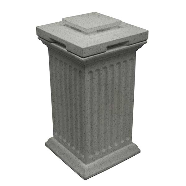 Good Ideas Savannah Column Storage And Waste Bin, 30 Gallon, Light Granite