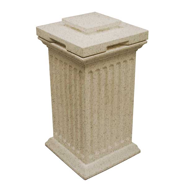 Good Ideas Savannah Column Storage And Waste Bin, 30 Gallon, Sandstone