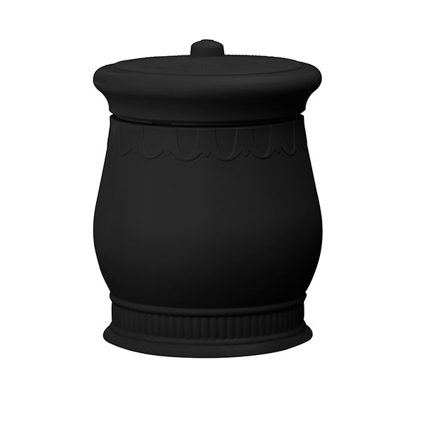 Good Ideas Savannah Urn Storage And Waste Bin, 30 Gallon, Black