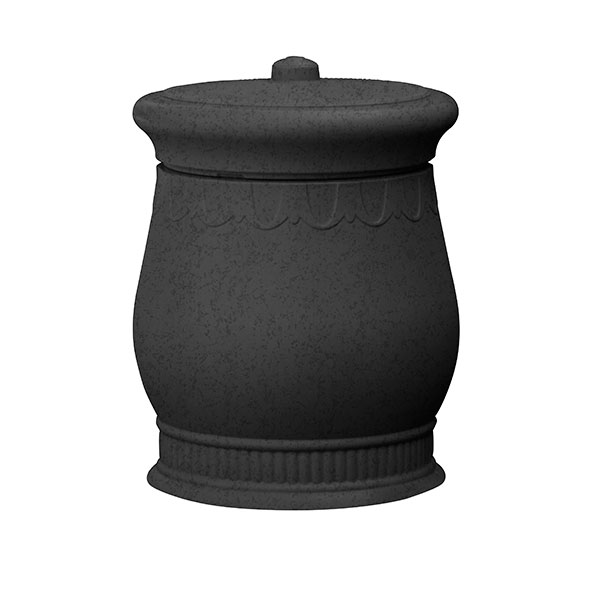 Good Ideas Savannah Urn Storage And Waste Bin, 30 Gallon, Dark Granite
