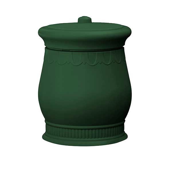 Good Ideas Savannah Urn Storage And Waste Bin, 30 Gallon, Green