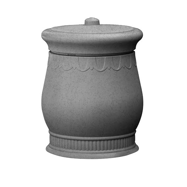 Good Ideas Savannah Urn Storage And Waste Bin, 30 Gallon, Light Granite