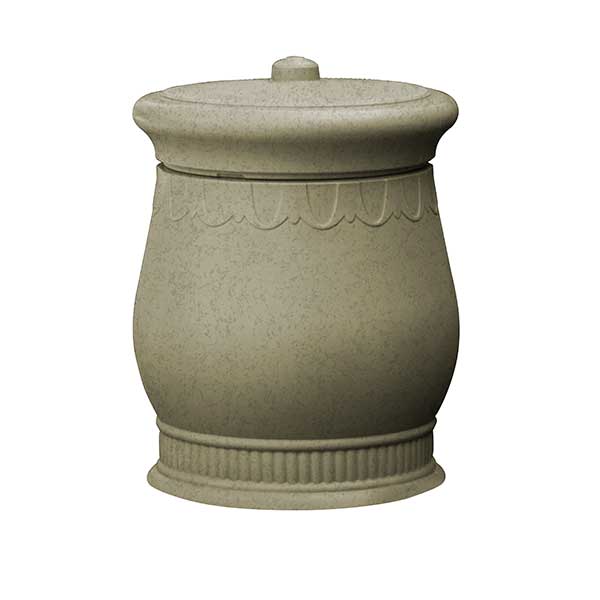 Good Ideas Savannah Urn Storage And Waste Bin, 30 Gallon, Sandstone