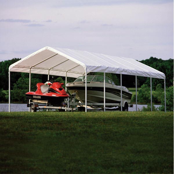 Super Max 12 Ft. X 30 Ft. White Premium Canopy Replacement Cover, Fits 2 In. Frame