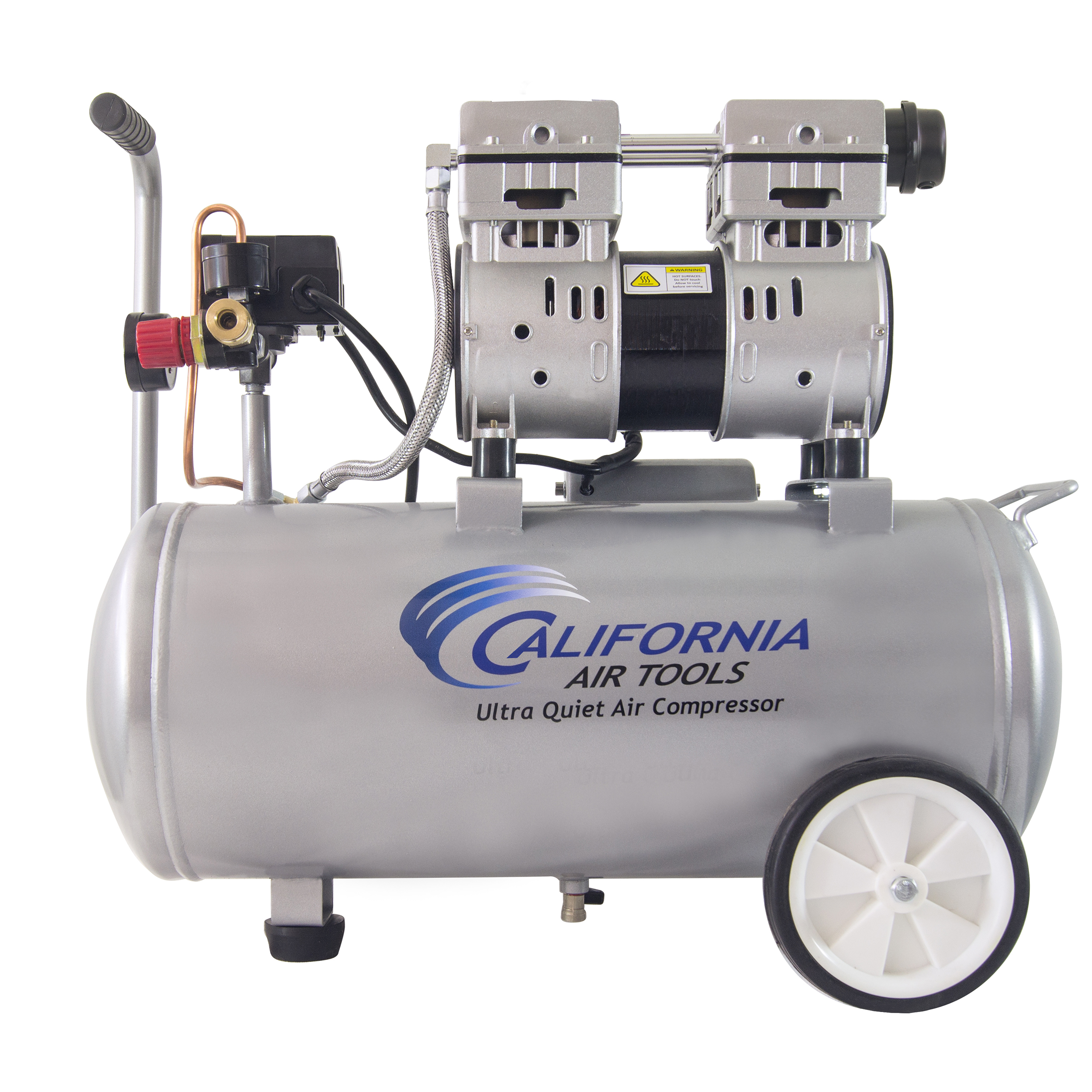 product: California Air Tools 8010 Ultra Quiet and Oil-Free 1.0 HP, 8 Gal. Steel Tank Air Compressor shown
