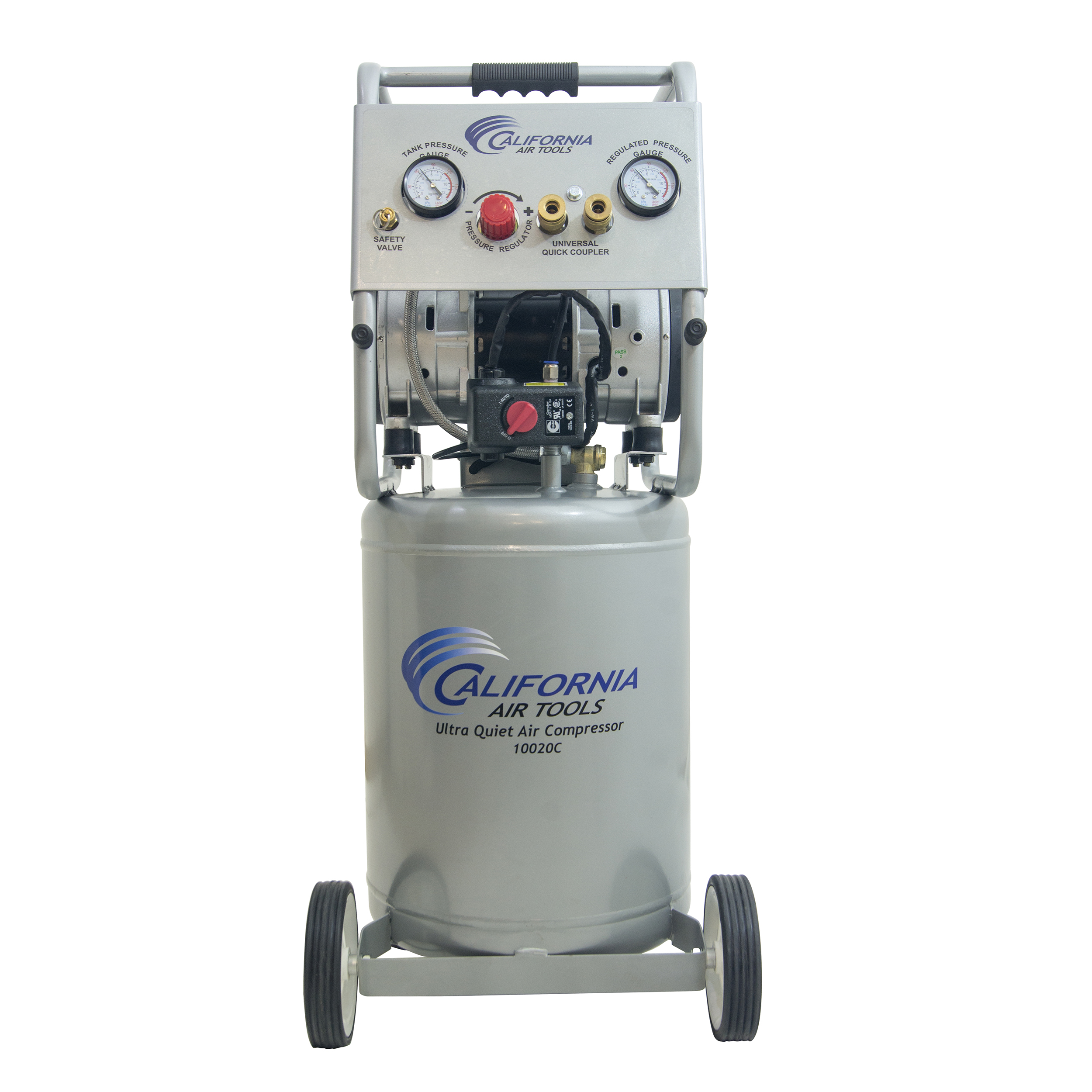 10020cad Ultra Quiet Oil-free Air Compressor, 2 Hp, 10 Gal., With Auto Drain Valve