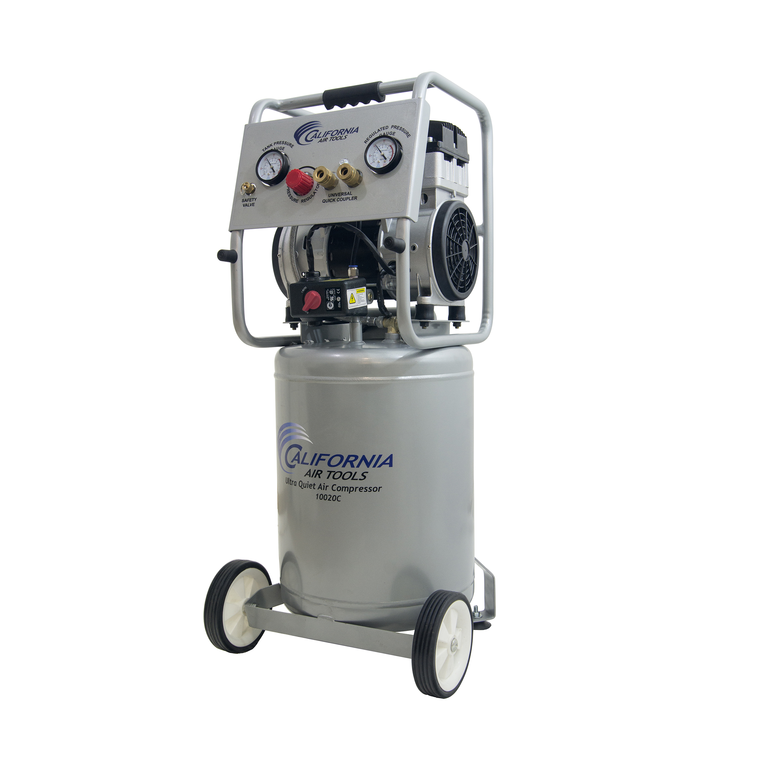 10020cad-22060 Ultra Quiet Oil-free Air Compressor, 2 Hp, 10 Gal., 220v With Auto Drain Valve