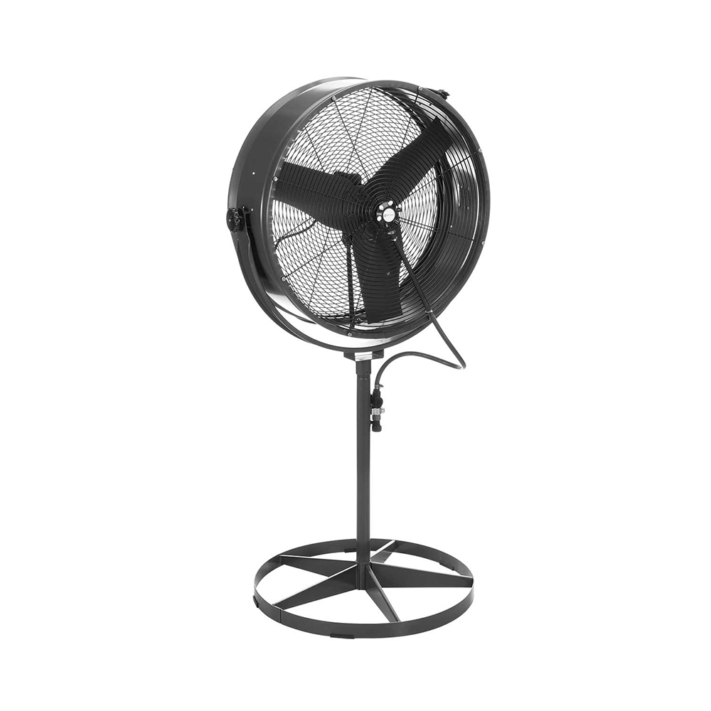 product: Airmaster Misting Barrel Pedestal Fan shown