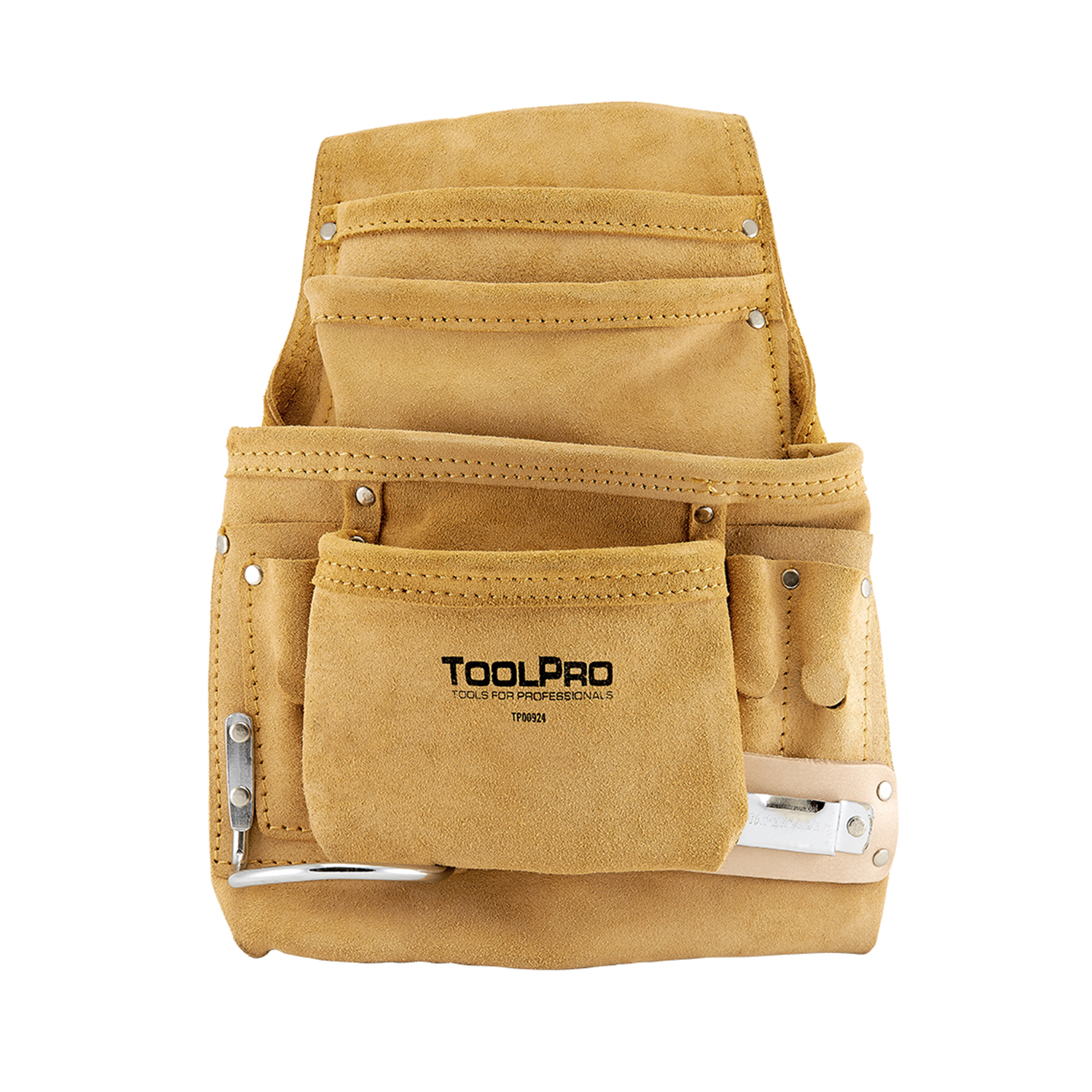 10-pocket Nail And Tool Pouch, Suede Leather