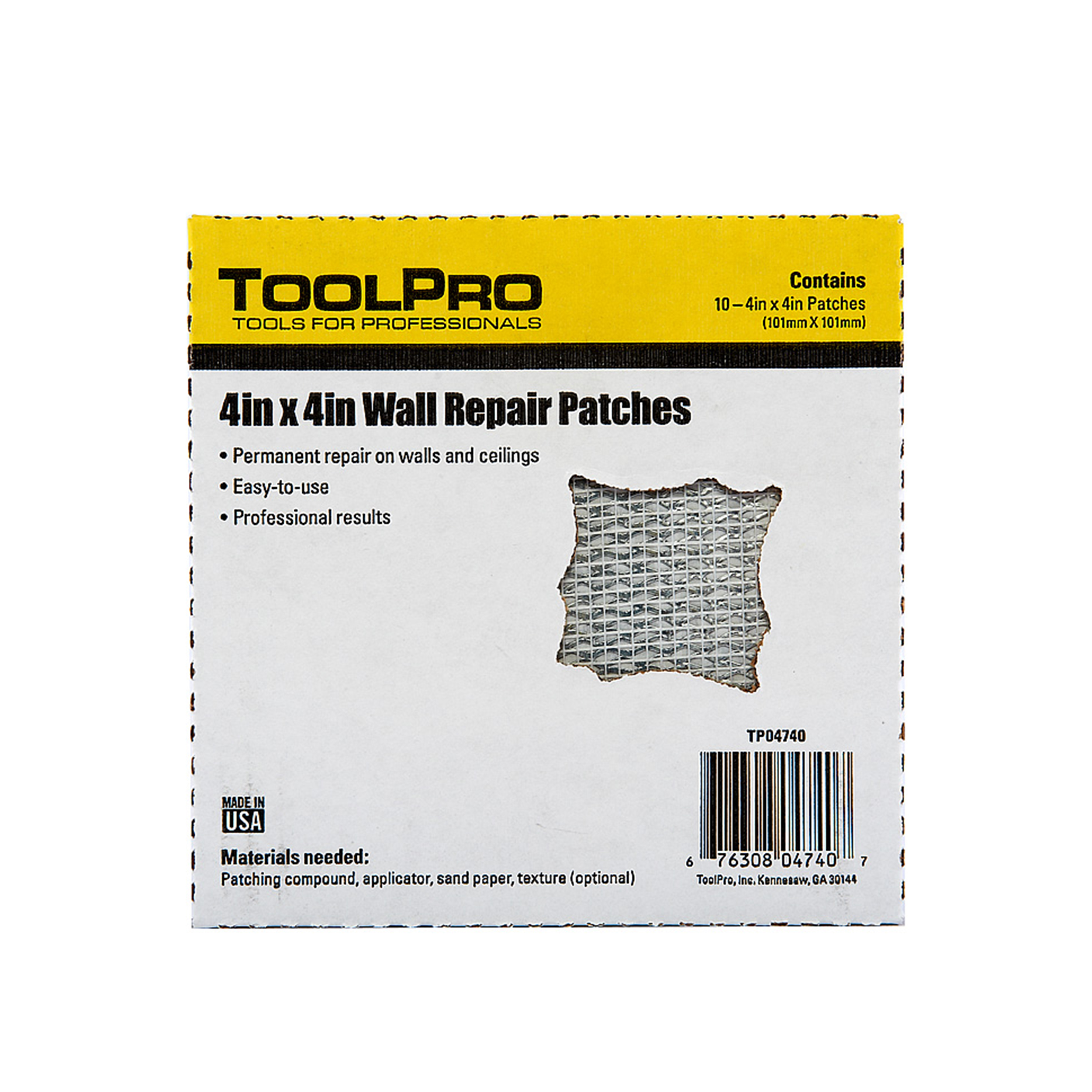 Drywall Patch, 4" X 4", 10-pack