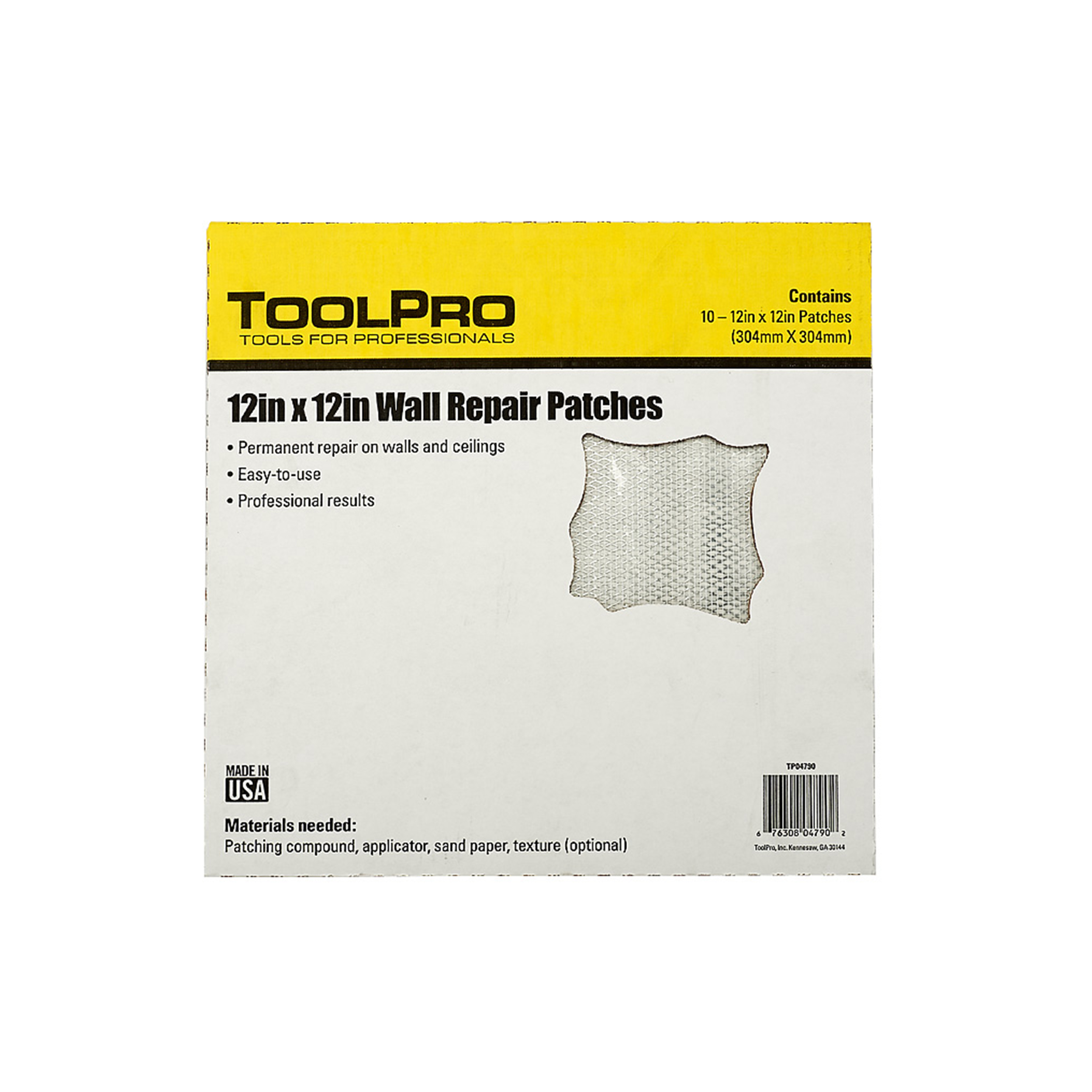 Drywall Patch, 12" X 12", 10-pack