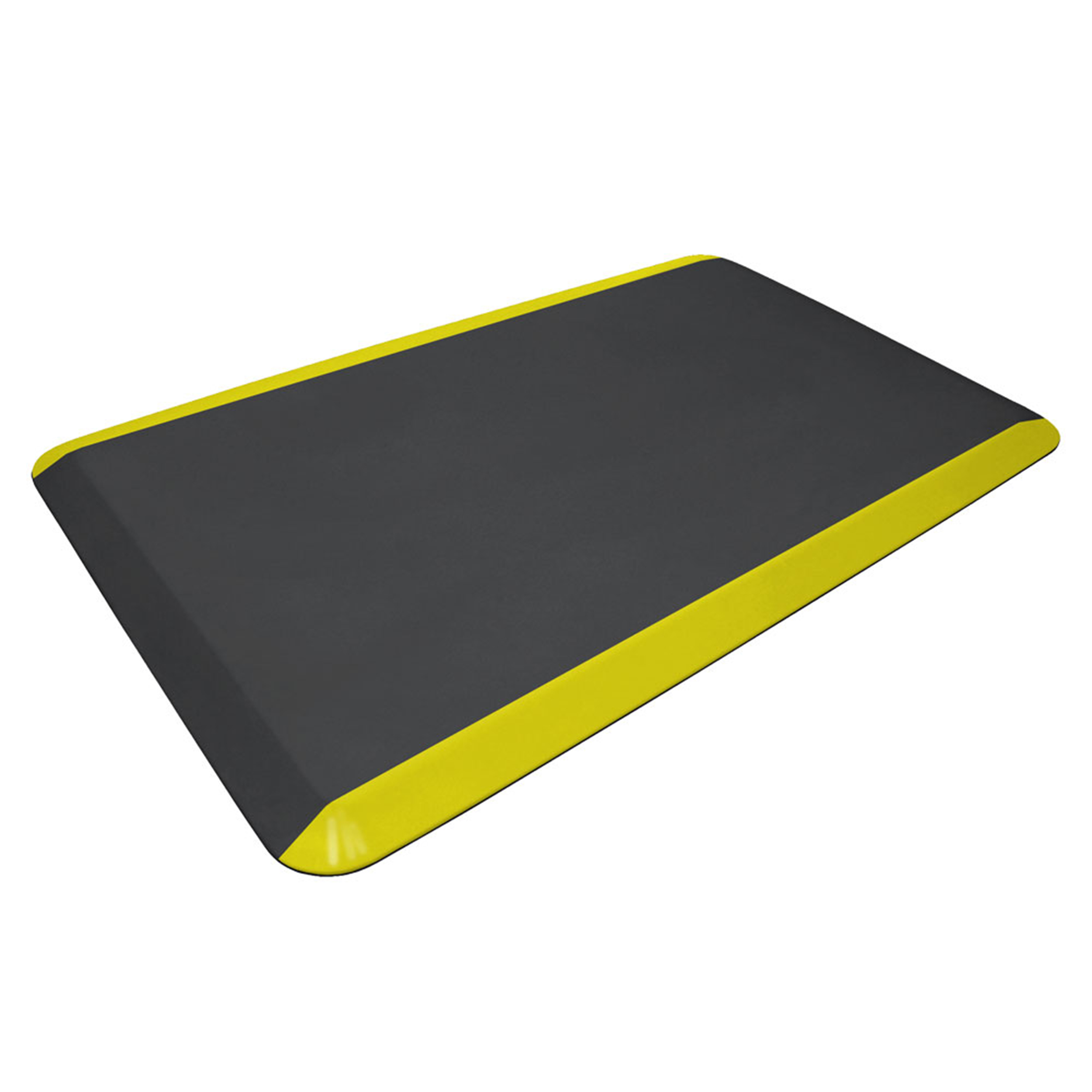 Eco-pro Commercial Mat, Black With Yellow Safety Stripe, 20" X 32"