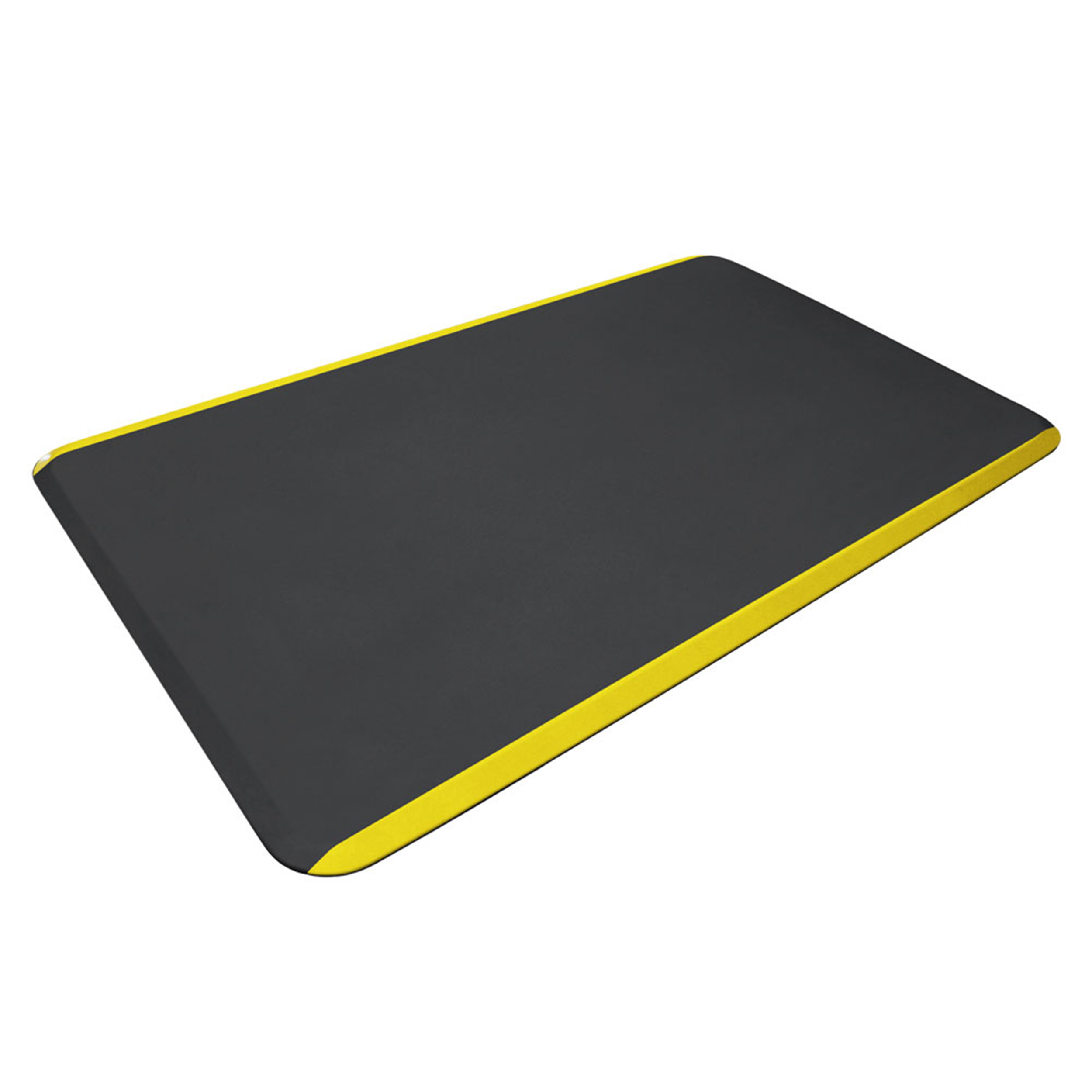 Eco-pro Commercial Mat, Black With Yellow Safety Stripe, 36" X 60"