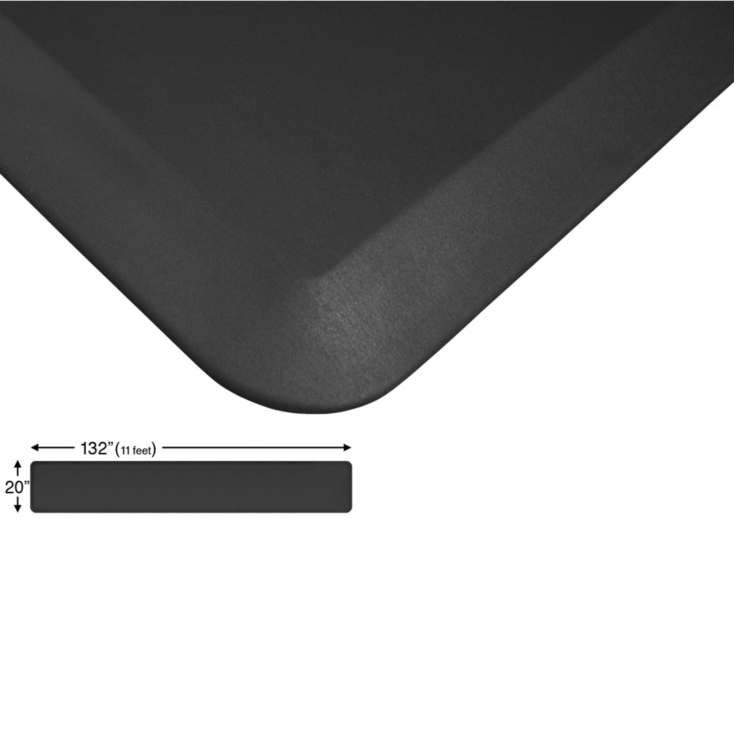 Eco-pro Continuous Comfort Mat, Black, 20" X 132"
