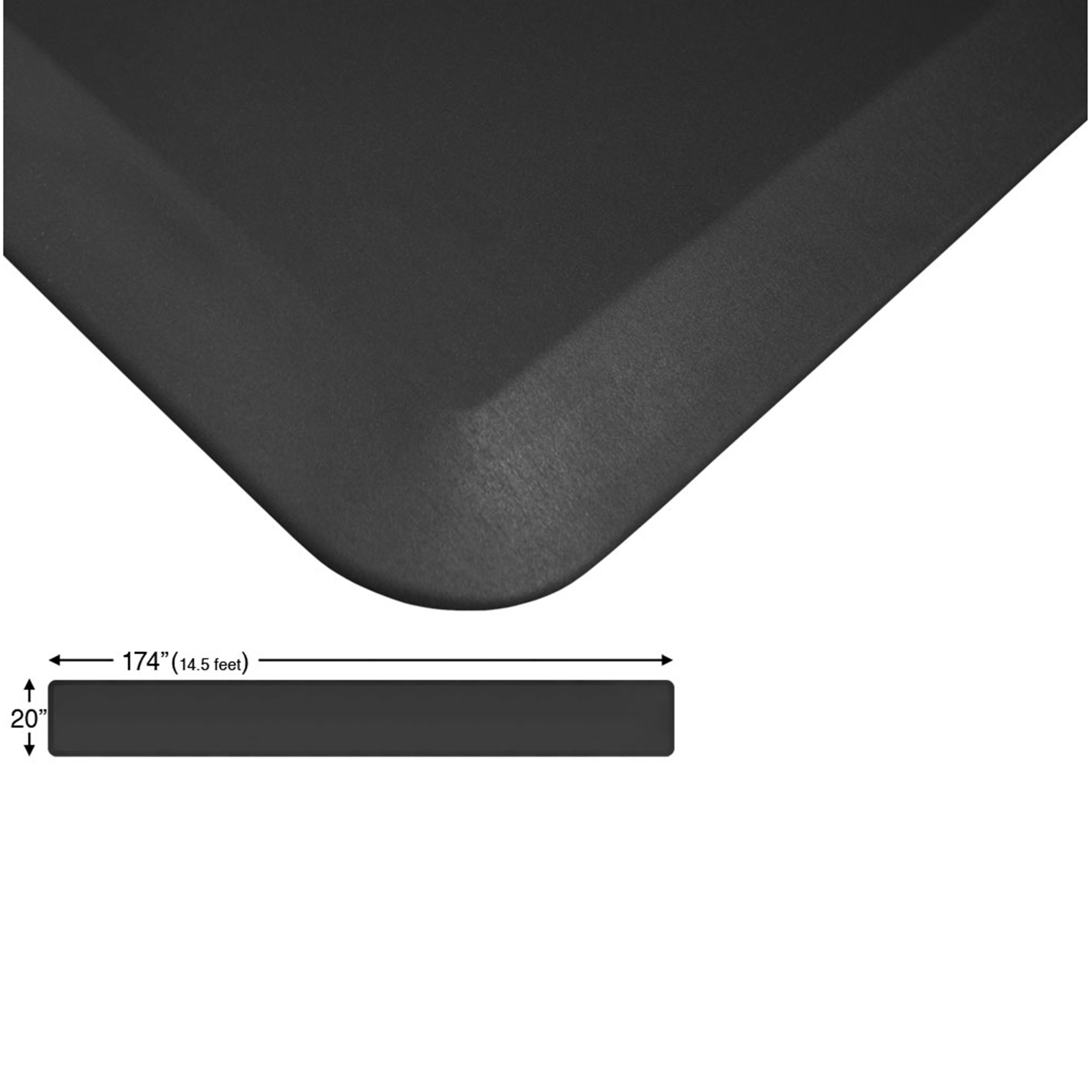 Eco-pro Continuous Comfort Mat, Black, 20" X 174"