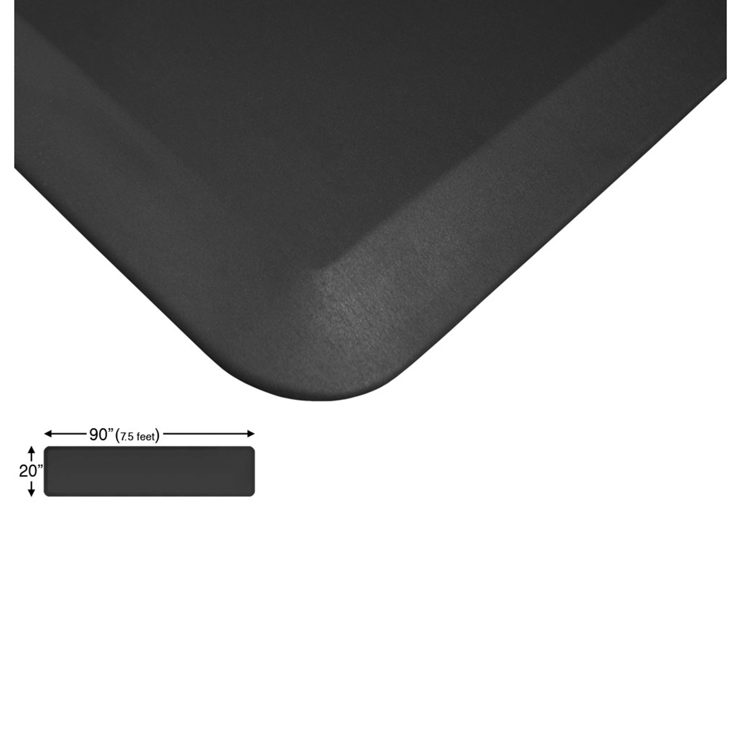 Eco-pro Continuous Comfort Mat, Black, 20" X 90"