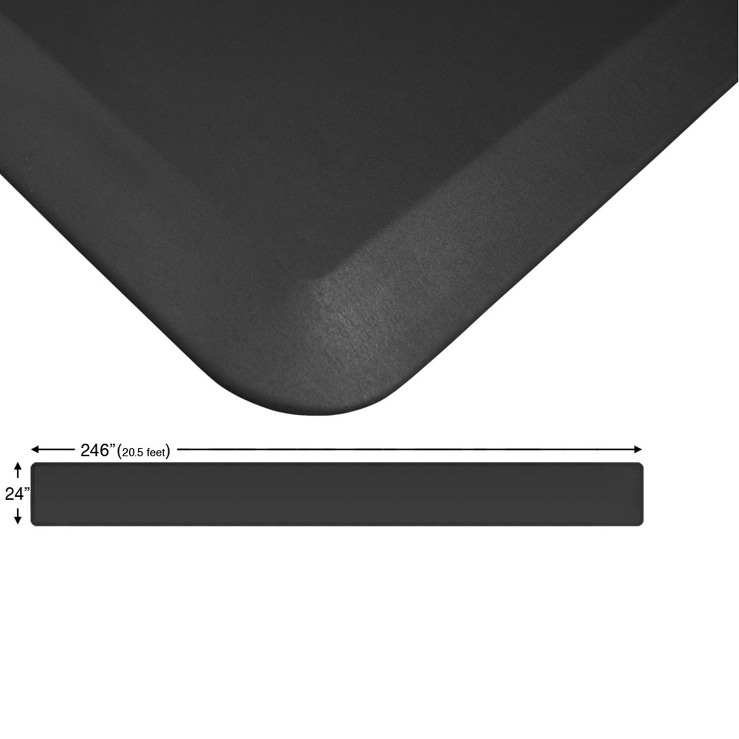 Eco-pro Continuous Comfort Mat, Black, 24" X 246"
