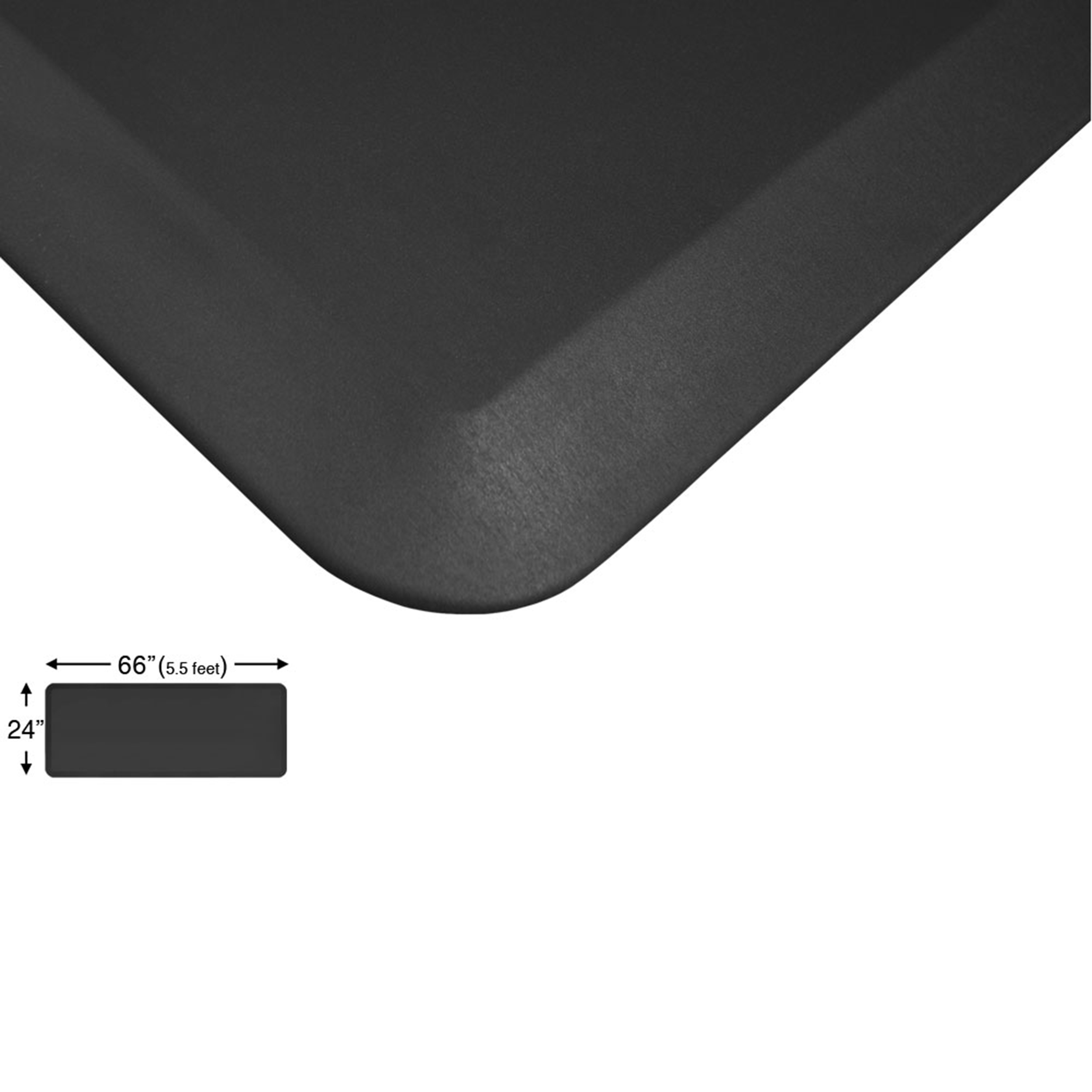 Eco-pro Continuous Comfort Mat, Black, 24" X 66"