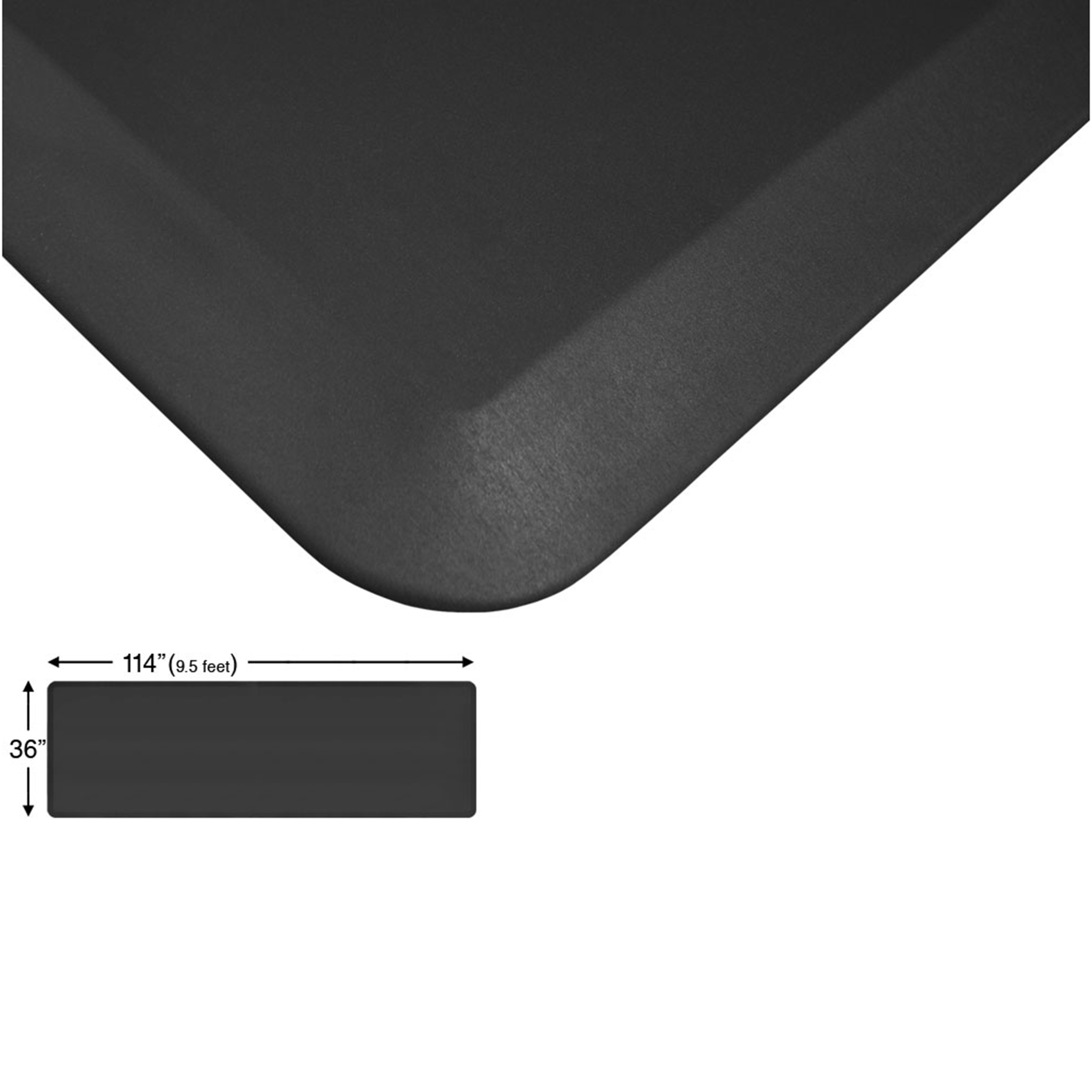 Eco-pro Continuous Comfort Mat, Black, 36" X 114"
